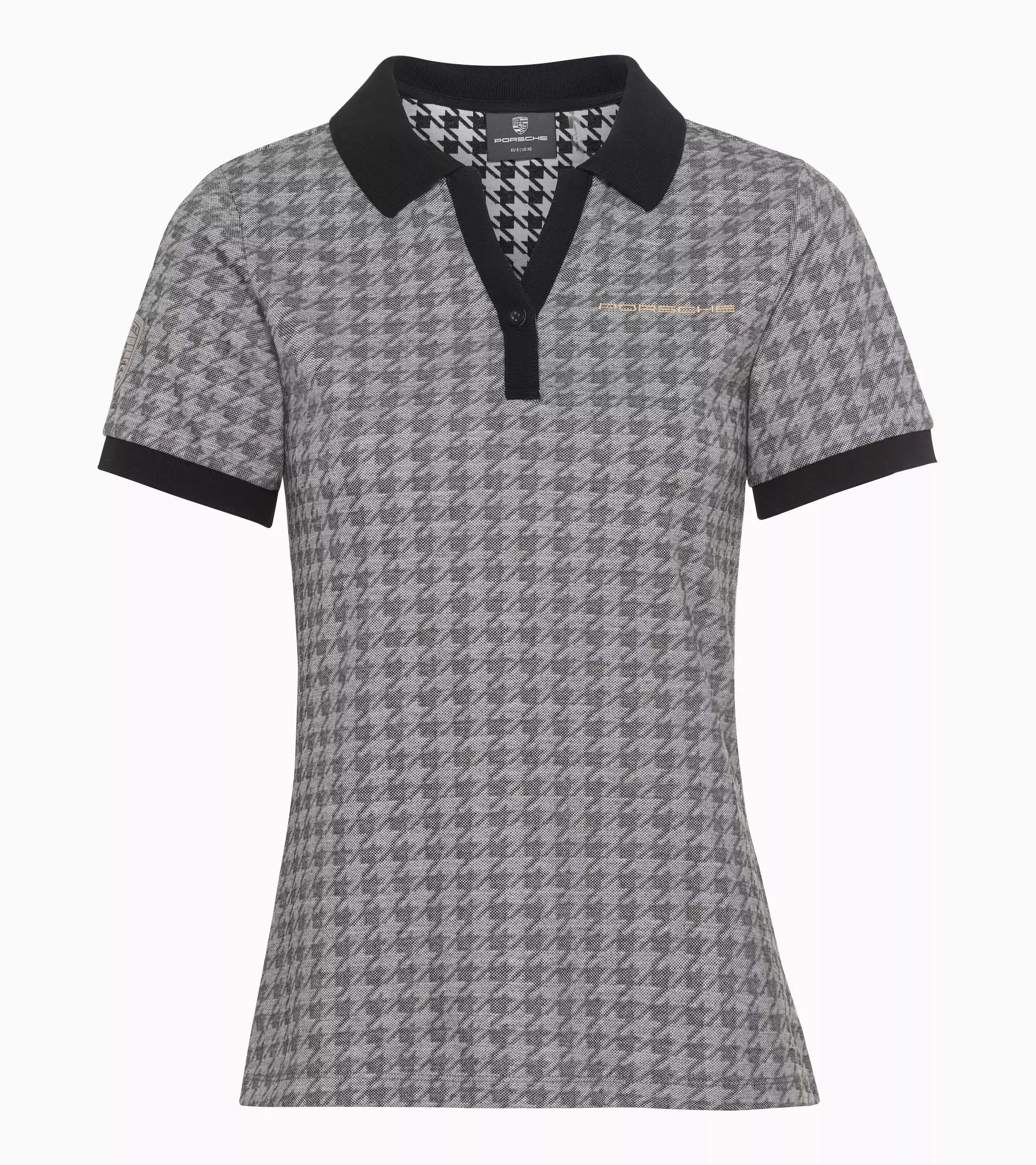 Porsche Heritage Houndstooth Women's Polo Shirt - Classic Style for Golf, Tennis & Casual Wear