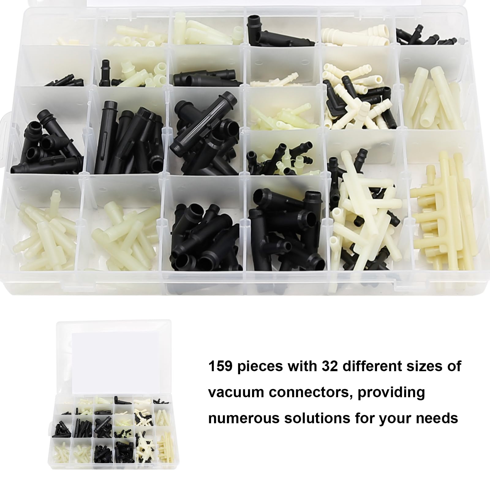 UOIENRT 32-Piece Vacuum Tee Connector Assortment Kit - 1/8