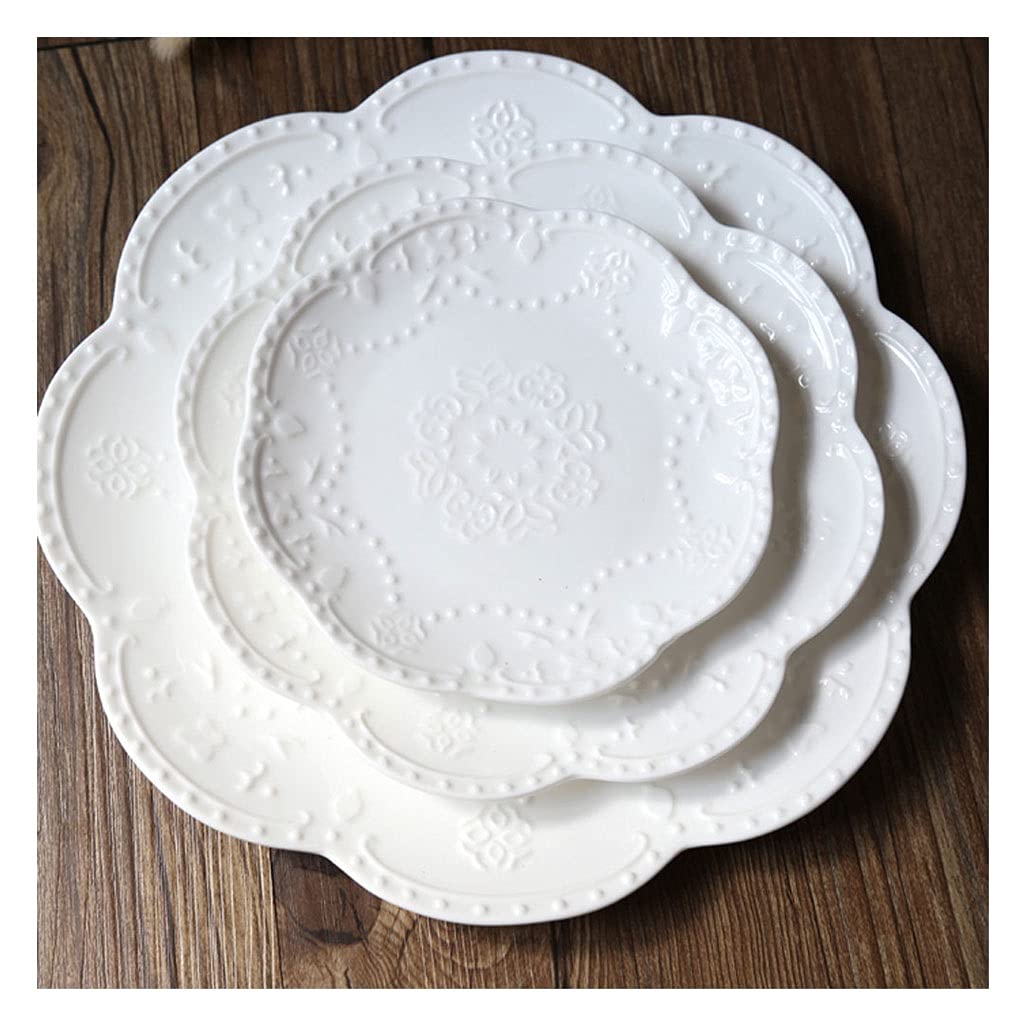 Premium 9.84in Ceramic Dinner Plates Set of 3 - Microwave & Dishwasher Safe Steak, Salad, Pasta & Dessert Plates for Elegant Dining (Pink) | Perfect for Restaurants, Dinner Parties & Everyday Meals