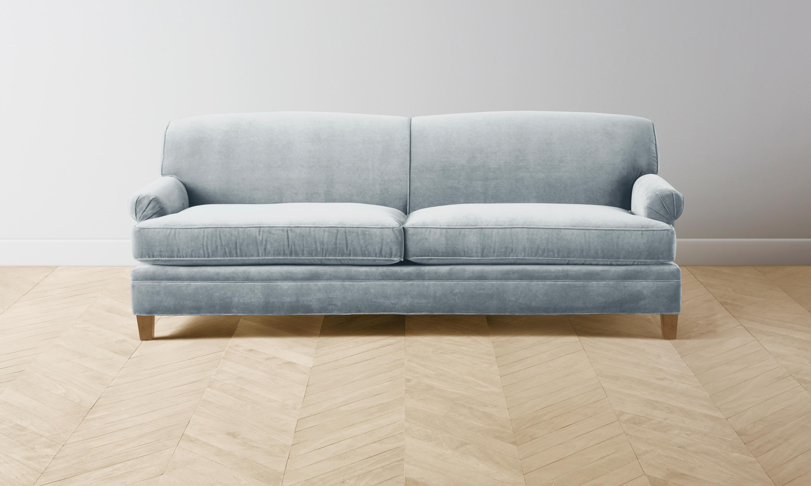 Carmine Performance Velvet Sofa - Luxurious Sky Blue Velvet Upholstery for Living Room, Lounge & Home Decor