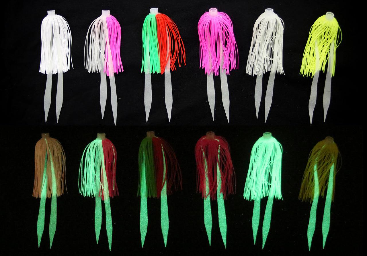 Jigging World Micro Silicone Skirt Teasers - Soft Fishing Lures for Bass, Trout & Saltwater - Perfect for Jigging, Casting & Trolling