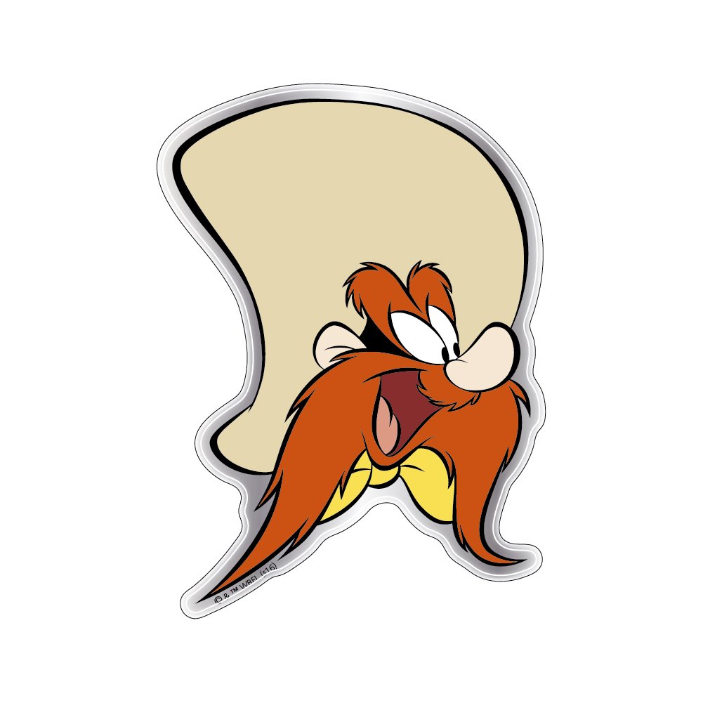 Yosemite Sam Car Decal - Looney Tunes Domed Chrome Finish Automotive Sticker Badge for Cars, Trucks, Laptops & Phones | High-Quality Vinyl Decal for Smooth Surfaces | Perfect for Vehicle Customization, Personal Electronics & Home Decor