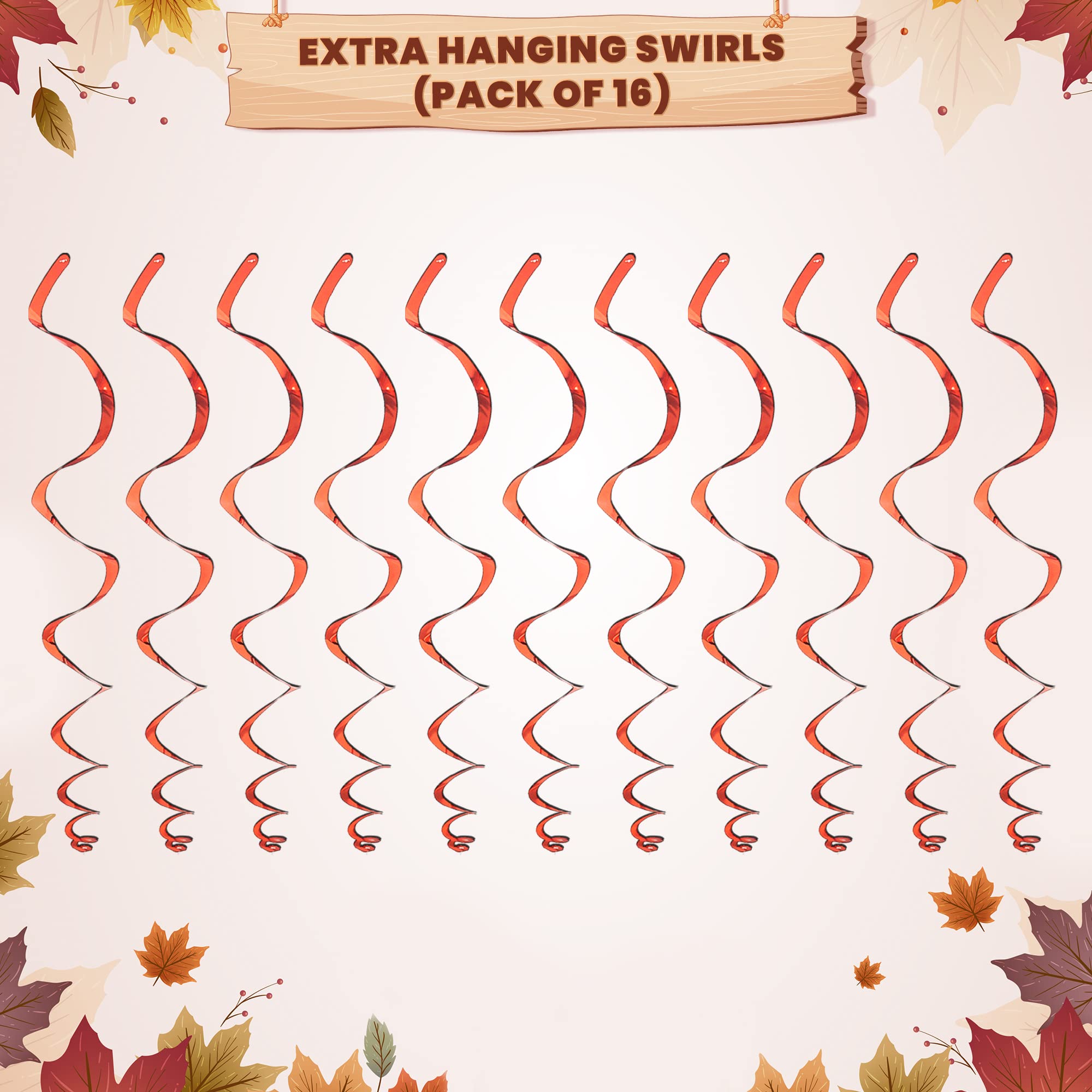 KatchOn 30-Pack Autumn Hanging Swirl Decorations - Maple Leaf Ceiling Decor for Thanksgiving & Fall Parties | Seasonal Home Decor for Indoor Festive Atmosphere