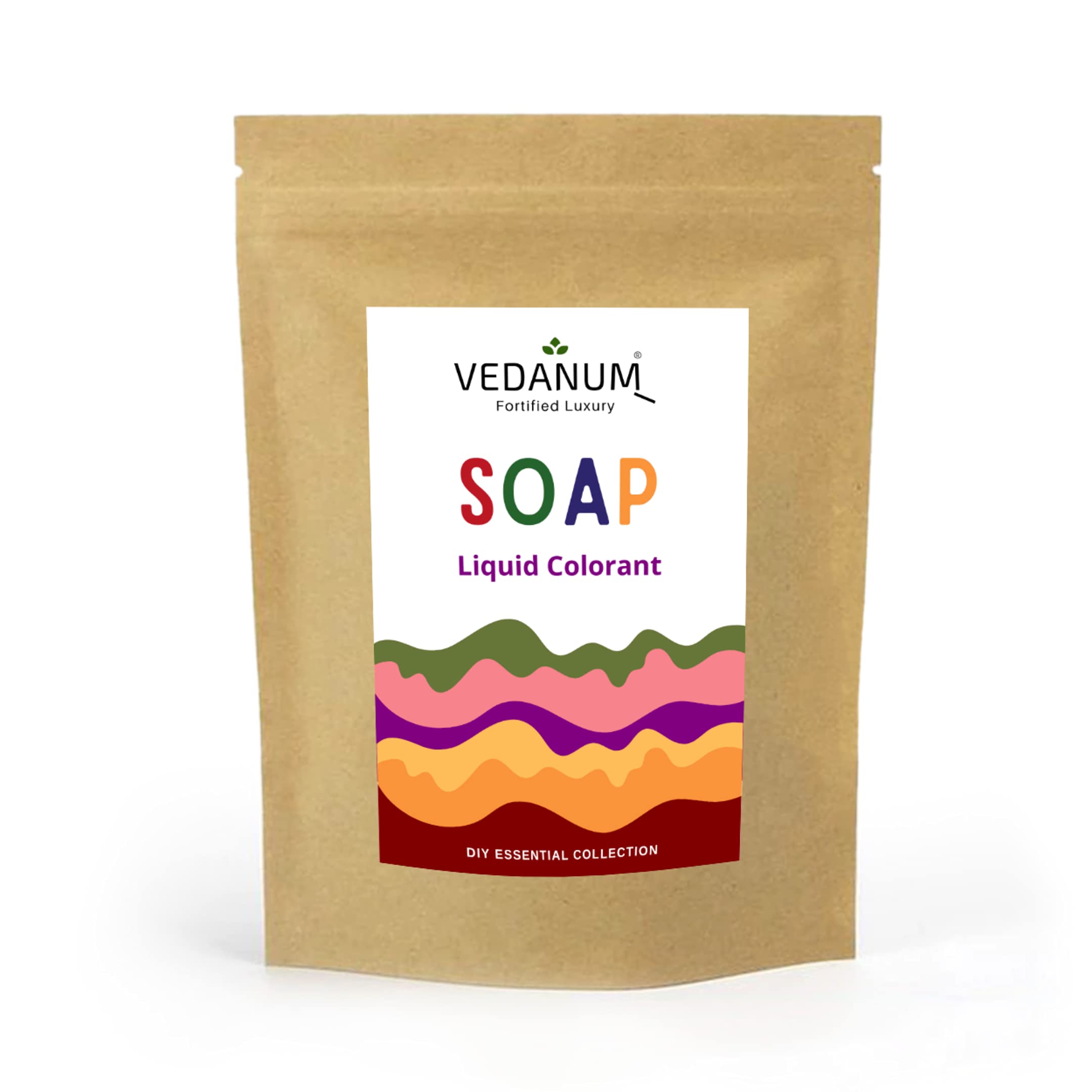 VEDANUM DIY Soap Making Liquid Colors - 4 Pack (Red, Green, Blue, Yellow) for Bath Bombs & Cosmetics