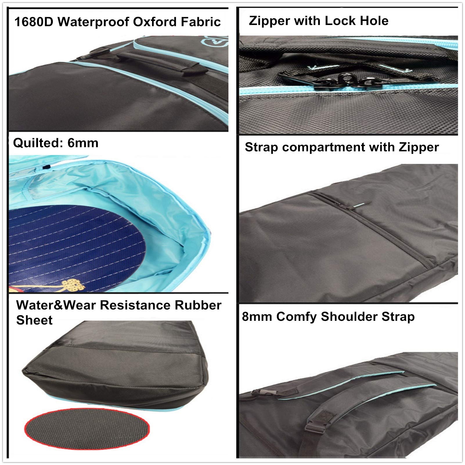 UNISTRENGH Waterproof Padded Snowboard Bag with Ski Boot & Helmet Storage - Durable Snow Sports Equipment Carrier for Travel & Mountain Adventures
