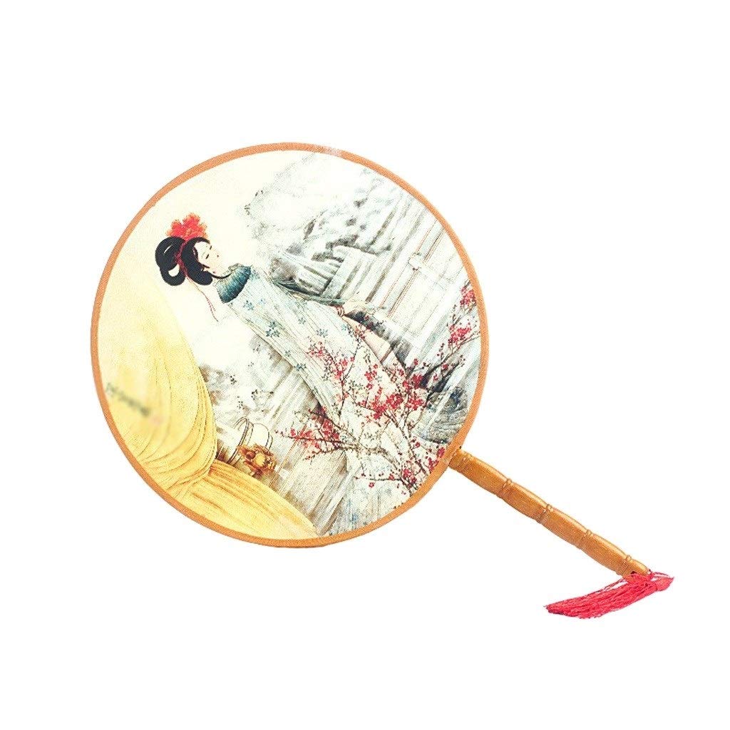 Elegant Chinese Round Handheld Silk Folding Fan - Wedding, Party & Event Decoration | Portable Traditional Fan for Brides, Dancers & Home Decor (Multiple Colors)