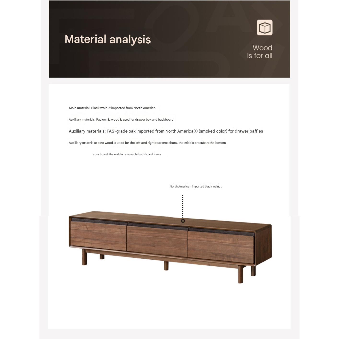 Premium Black Walnut Solid Wood TV Stand - Modern Entertainment Center with Storage for Living Room, Bedroom & Home Theater