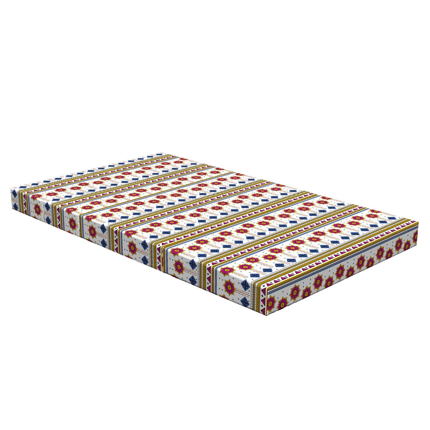 Ambesonne Tribal Foldable Mattress - Mayan Folkloric Cultural Design, 78.7