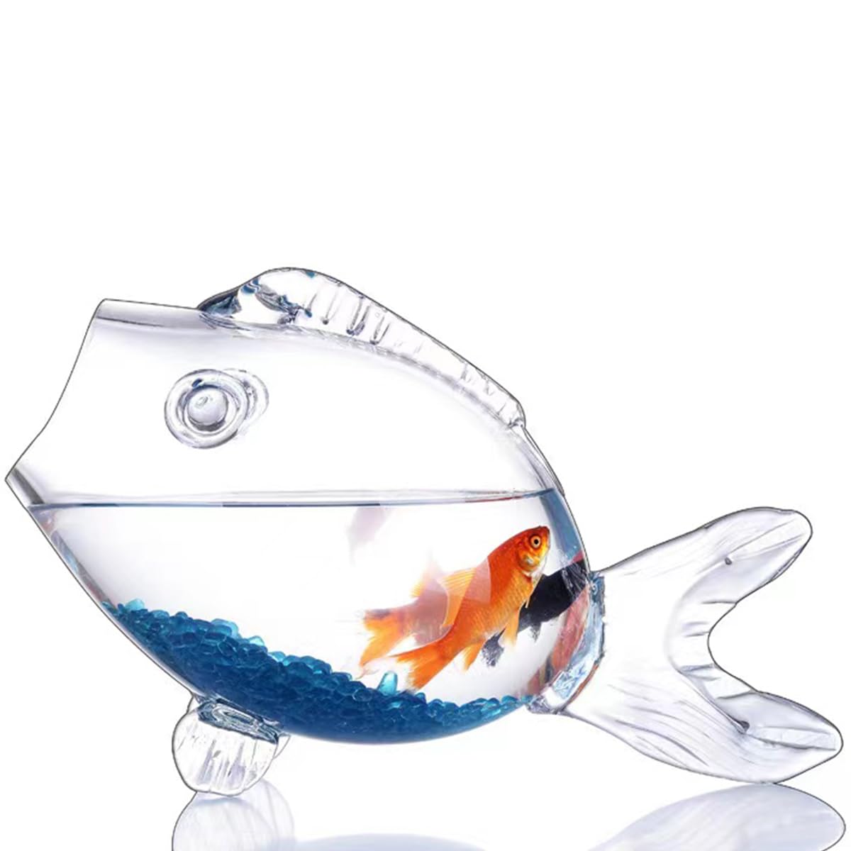 Glass Fishbowl - Fish Shaped Aquarium Tank, Creative Transparent Thickened Bowl for Home Decor & Small Fish | Perfect for Betta, Goldfish, or Desktop Office Decoration