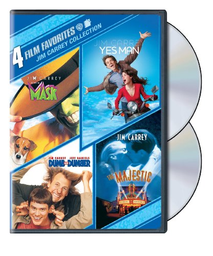 Jim Carrey Movie Collection DVD Set - The Mask, Yes Man, Dumb and Dumber, The Majestic (Bilingual English/Spanish) - Perfect for Comedy Movie Nights & Gift Giving
