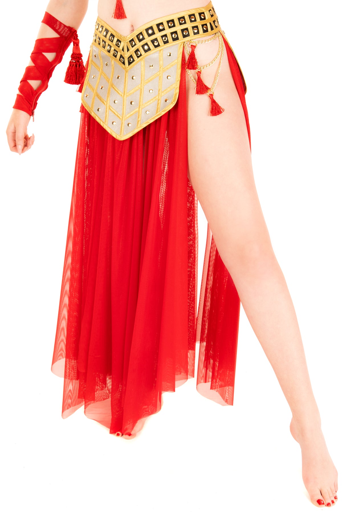 Silver Leather/Red