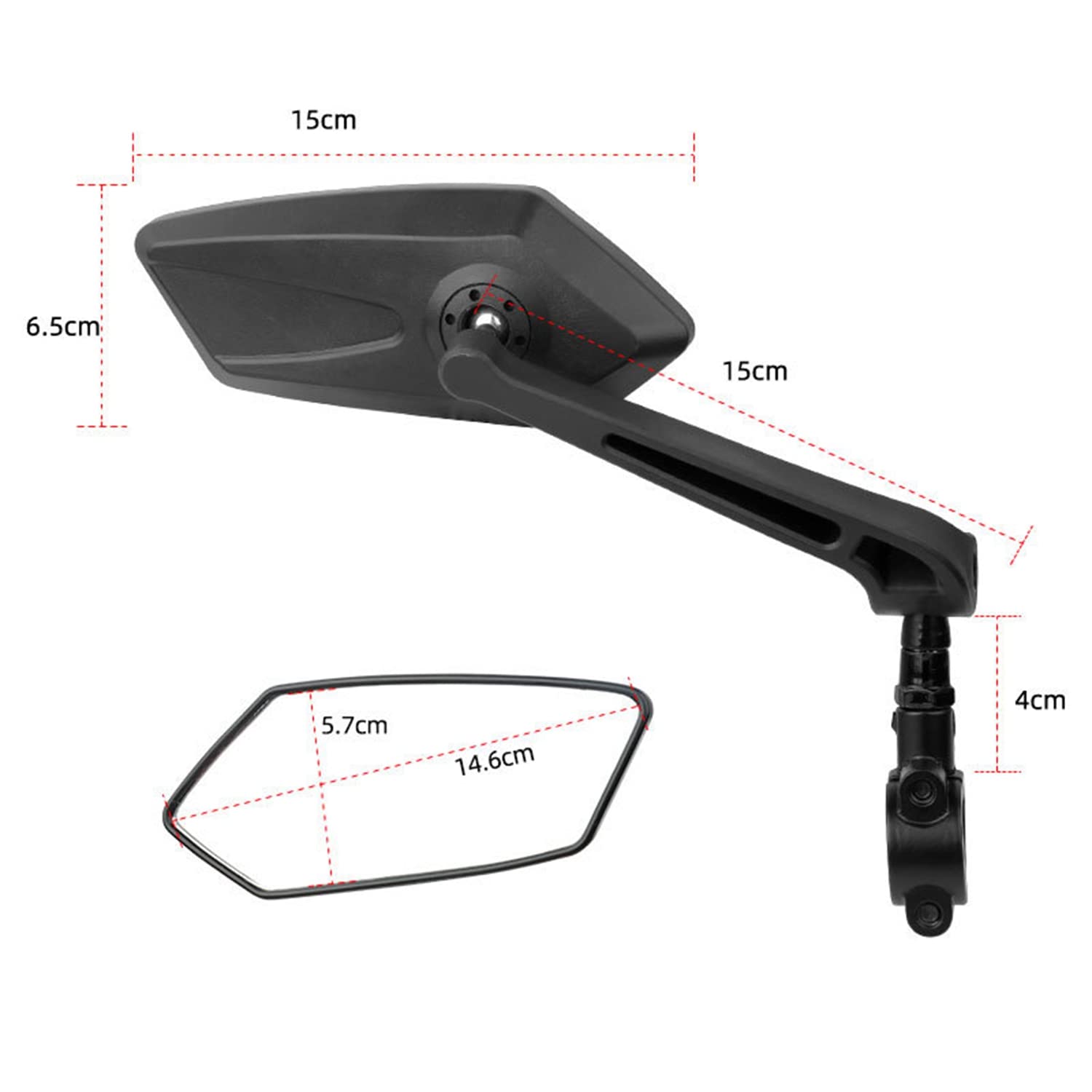 360° Adjustable HD Bike Mirror Set - Large Lens Handlebar Rearview Mirror for Enhanced Cycling Safety | Perfect for Road Bikes, Mountain Bikes & Commuting