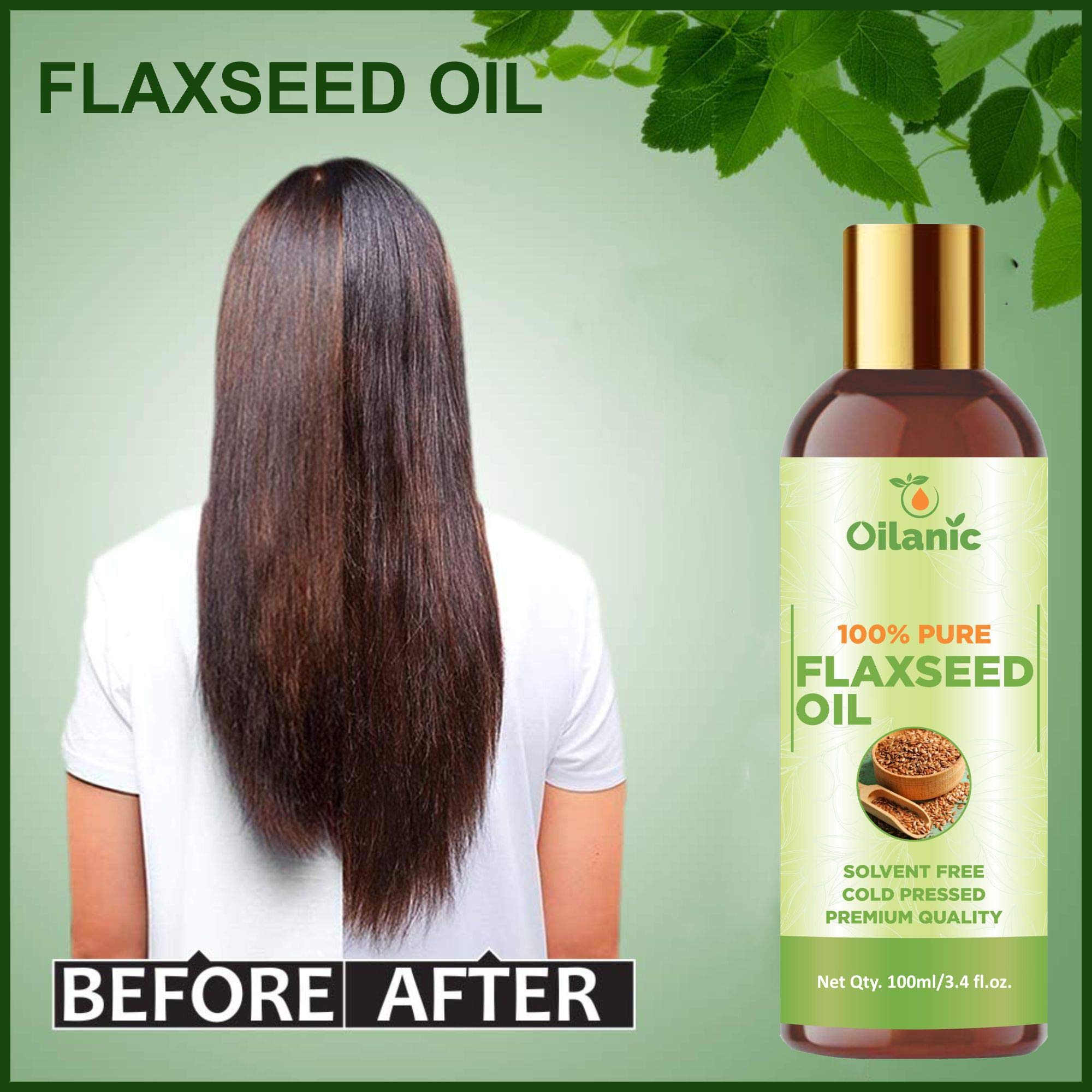 Oilanic 100% Pure Natural Flaxseed Oil & Sesame Oil Combo Pack - 2 Bottles (100ml Each, Total 200ml) - Perfect for Salad Dressings, Cooking & Skin Care