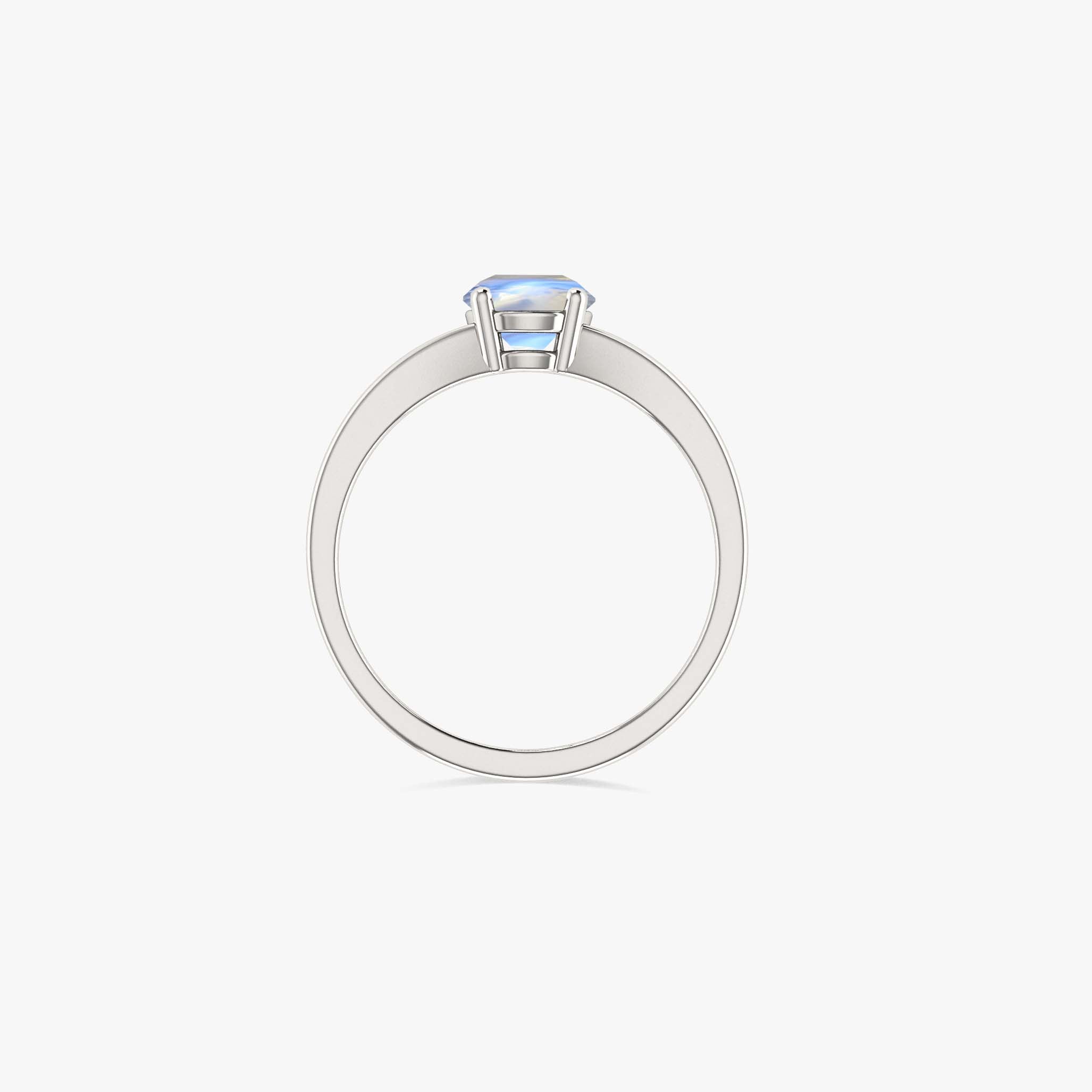6mm Round Moonstone Wedding Statement Ring - Elegant Bridal Jewelry for Engagement, Anniversary & Special Occasions