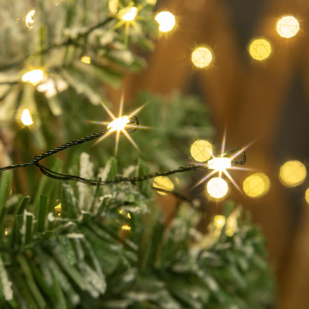 20FT 200LED Waterproof Fairy String Lights with Remote Control - 8 Lighting Modes, Green Wire, Warm White for Christmas, Wedding, Birthday, Garden, Patio Decor - Indoor & Outdoor Use