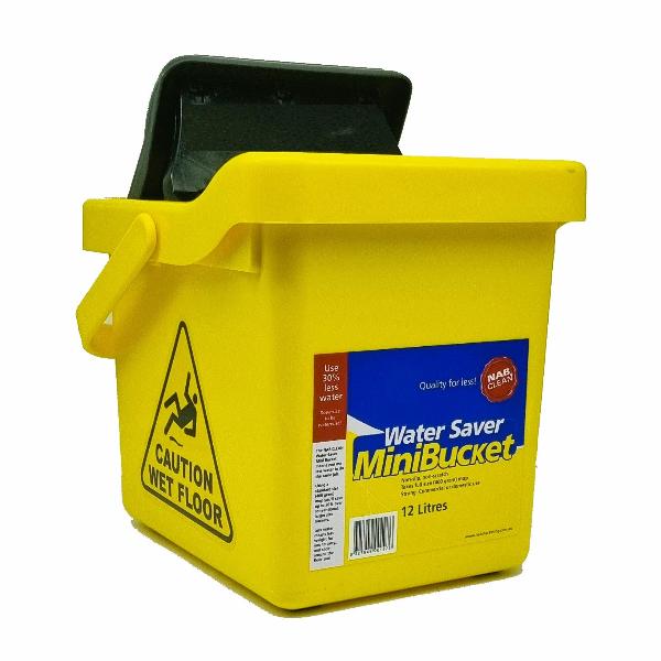 NAB Water Saver 12L Mini Wringer Mop Bucket with Spin Dry - Compact Cleaning Bucket for Floors, Tiles & Hardwood - Ideal for Home, Kitchen & Bathroom Cleaning