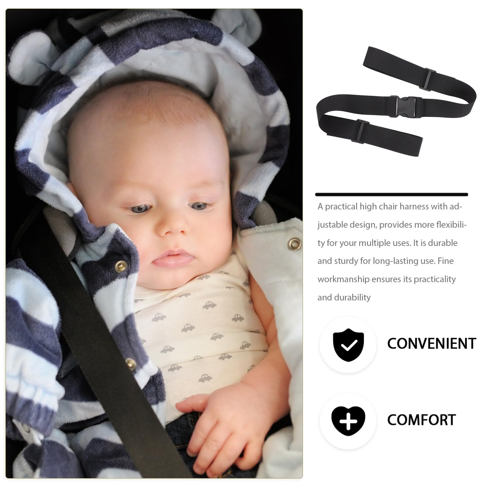 NUOBESTY 3-Pack Adjustable Baby High Chair Safety Straps - Secure Harness for Dining Chairs, Travel & Home Use - Perfect for Restaurants, Airplanes & Toddler Mealtime Safety