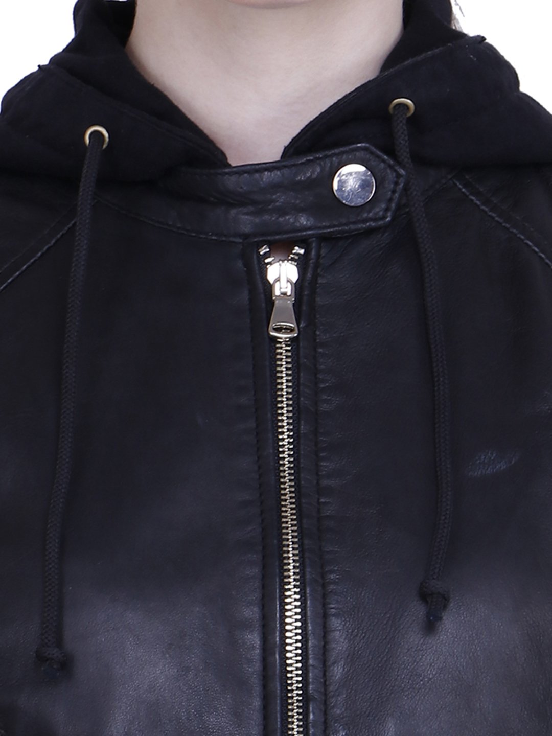 Women's Genuine Lambskin Leather Hooded Jacket - Black Tough Biker Style with Detachable Hood | Perfect for Motorcycle Riding, Winter Fashion & Outdoor Adventures