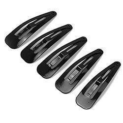 12 Pack No-Slip Metal Snap Hair Clips for Women & Girls - Strong Hold Hair Barrettes for Thin, Thick & Curly Hair - Perfect for School, Work, Parties & Everyday Styling (Black)