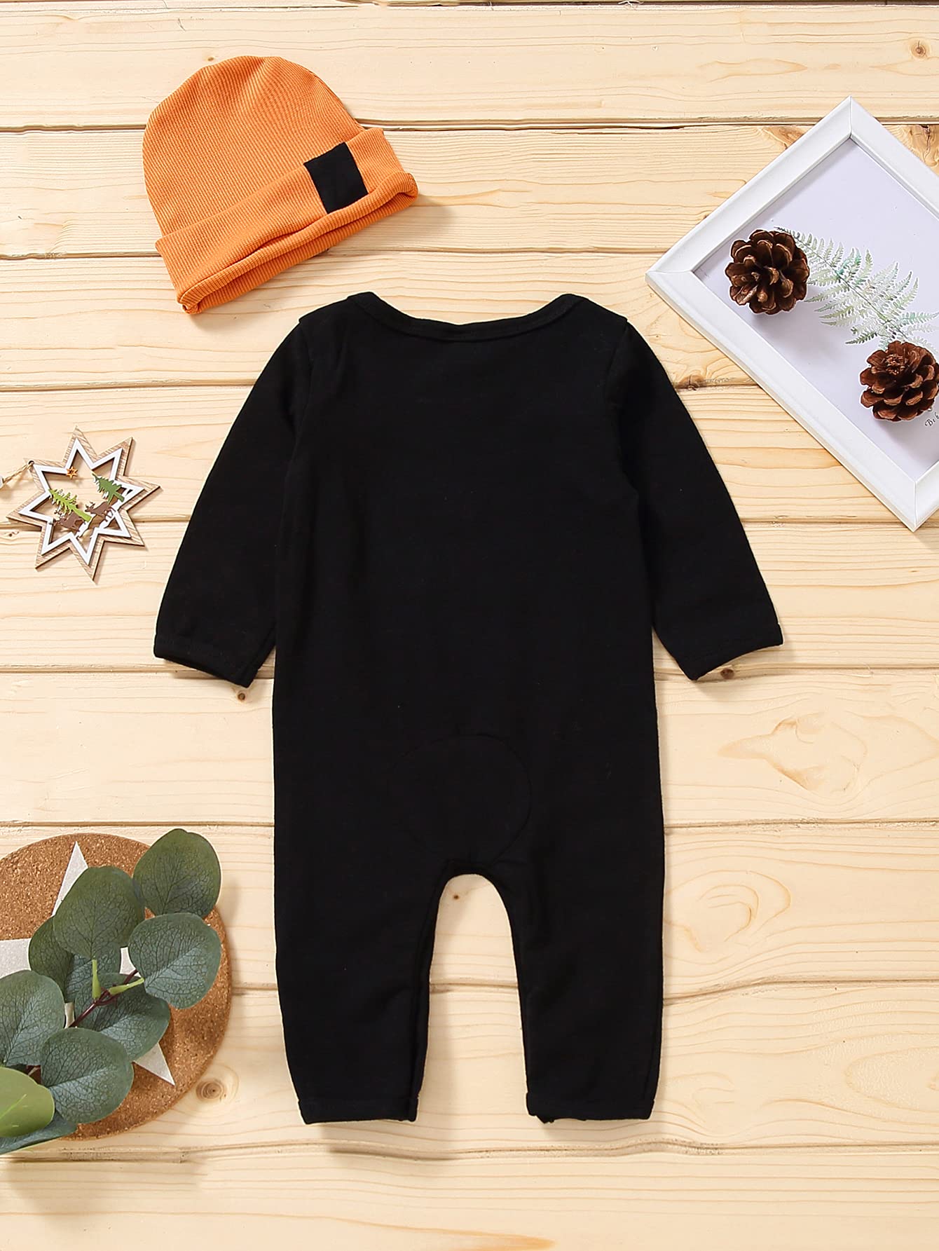 Baby Halloween Costume Skeleton Romper Jumpsuit with Hat - Newborn Boy Girl Skull Outfit for Halloween Parties & Photo Shoots