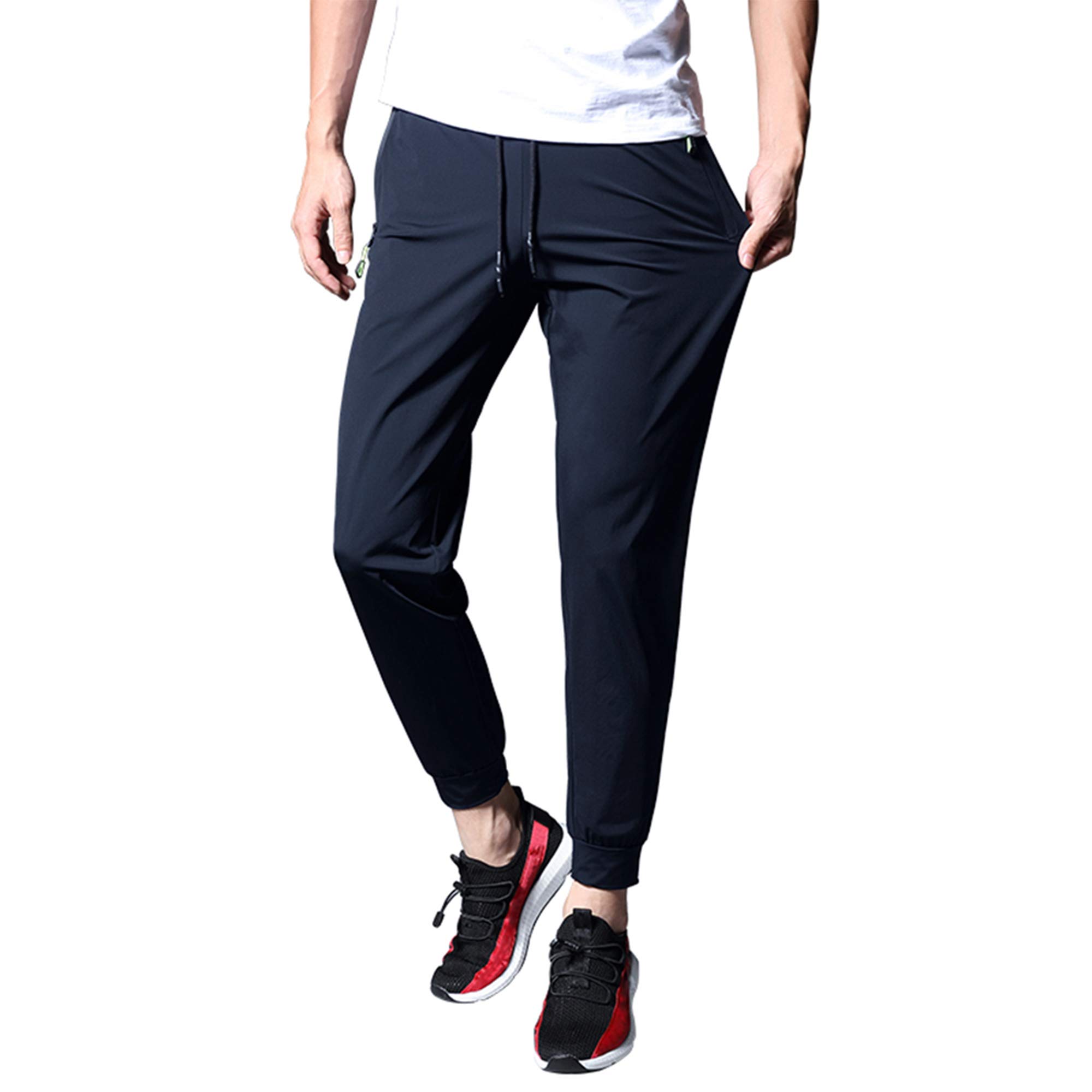 Ancient Star Men's Hiking Joggers Sweatpants - Lightweight Breathable Quick-Dry Running Sports Pants with Zipper Pockets for Outdoor Workouts, Gym Training & Casual Wear