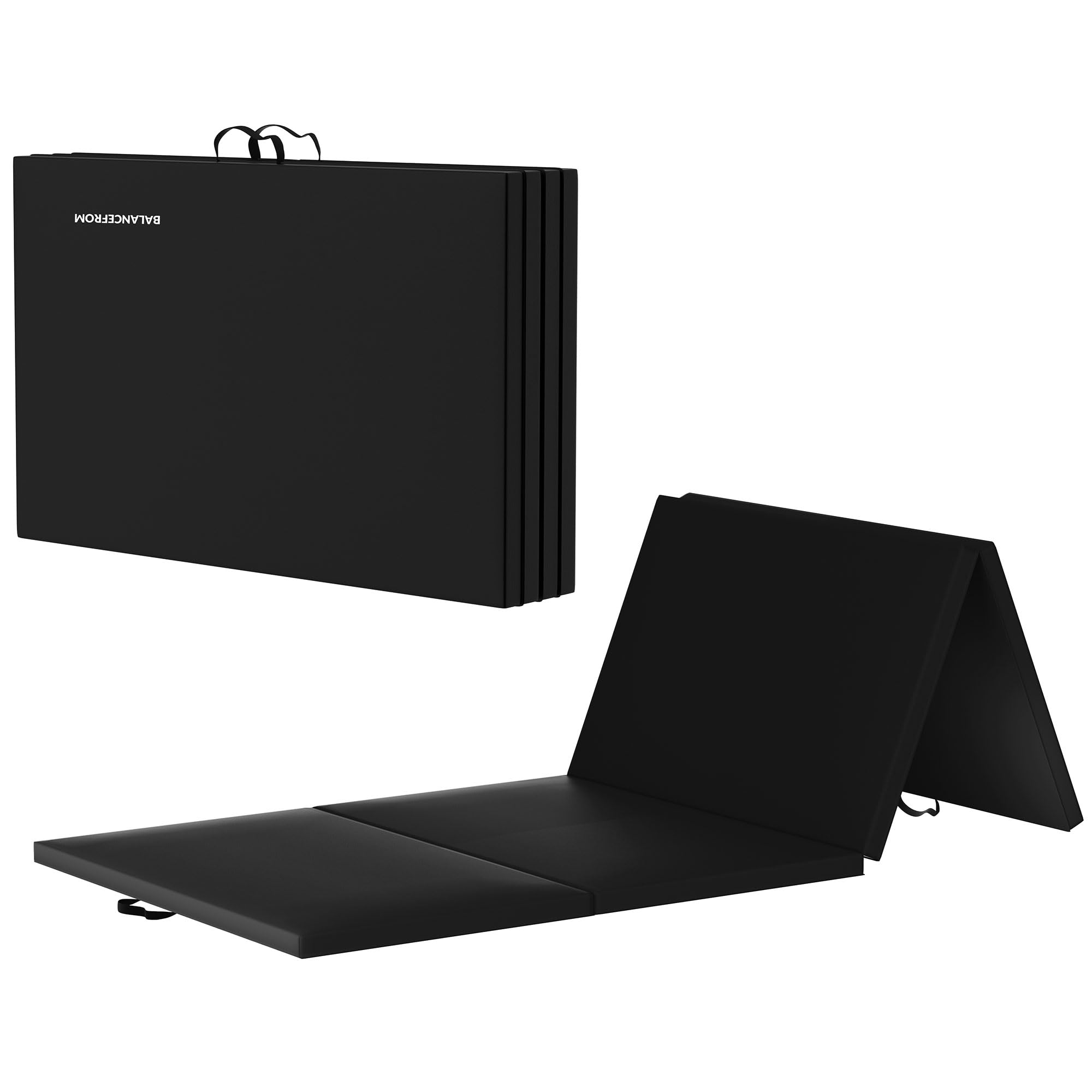 BalanceFrom Foldable Gymnastics Mat - Non-Slip Home Gym Floor Exercise Mat for Yoga, Tumbling & Workouts - Perfect for Home Gym, Kids Playroom & Fitness Studio
