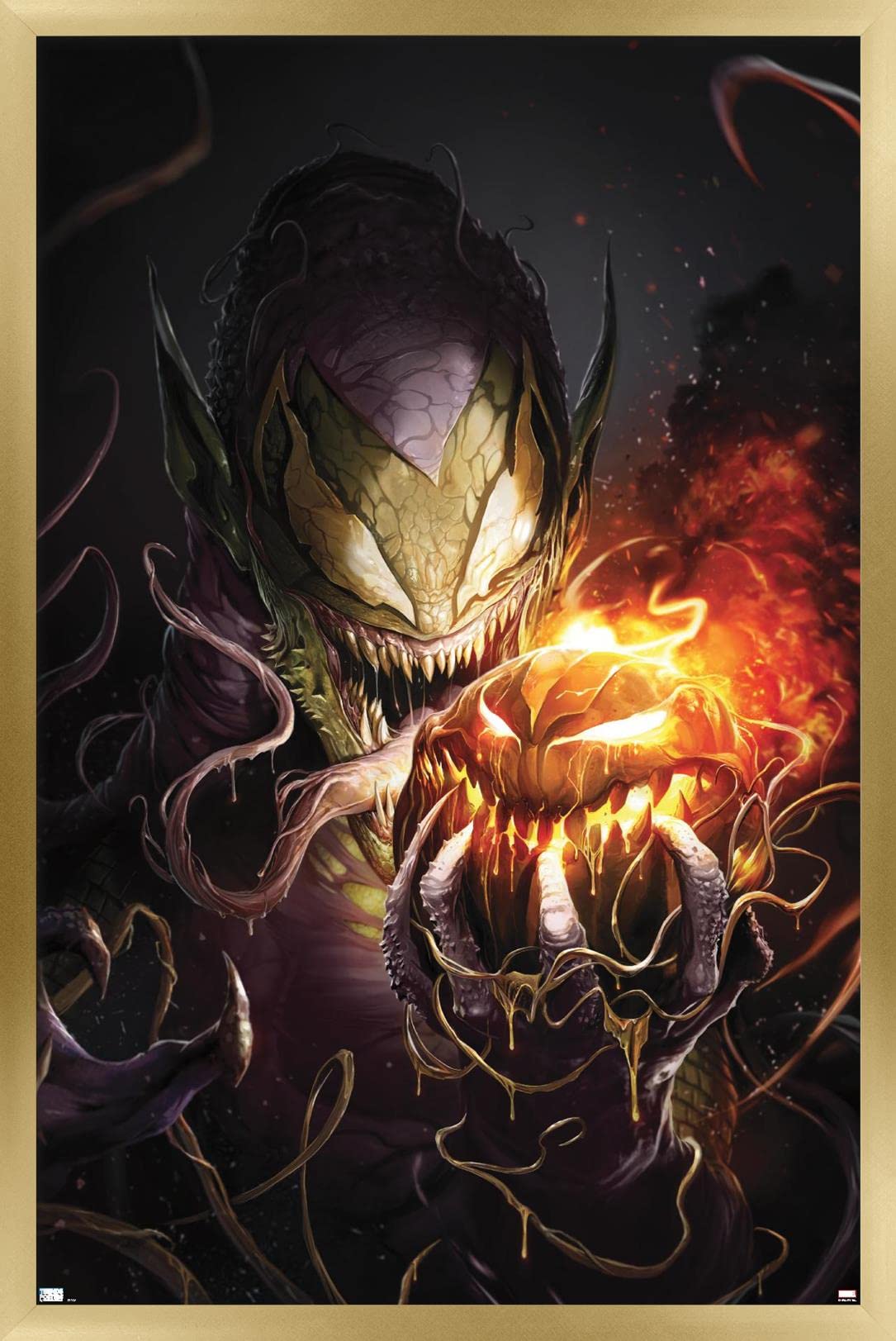 Marvel Comics Green Goblin Venom Wall Poster - The Amazing Spider-Man #32 Gold Framed Art Print 34