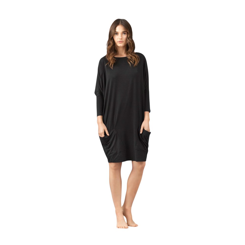 Vanilla Long Sleeve Loose Fitted Midi T-Shirt Dress for Women - European Made Cotton Casual Dress for Everyday Wear, Date Night & Office Outfits
