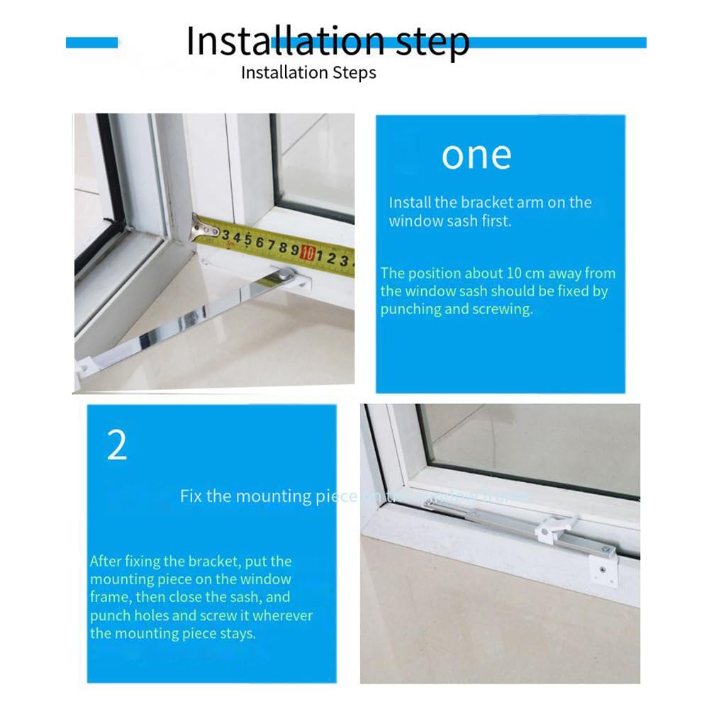 High-Quality Aluminum Alloy & PVC Window Wind Brace - Interior/Exterior Swing Limiter Bracket for Door & Window Safety (Perfect for Home, Office & Commercial Buildings)