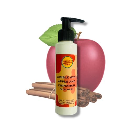 Lush Bath and Body Shop | Apple & Cinnamon Face Wash for All Skin Types | 100% Natural Vegan Formula | Paraben & Sulfate Free | Gentle Cleansing for Morning & Night Skincare Routine