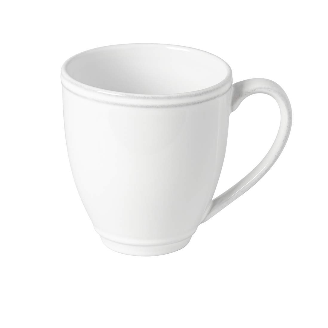 Premium Costa Nova Friso White Ceramic Coffee Mugs - Set of 6 for Home, Office & Restaurant Use - Elegant White Coffee Cups for Espresso, Tea & Hot Beverages