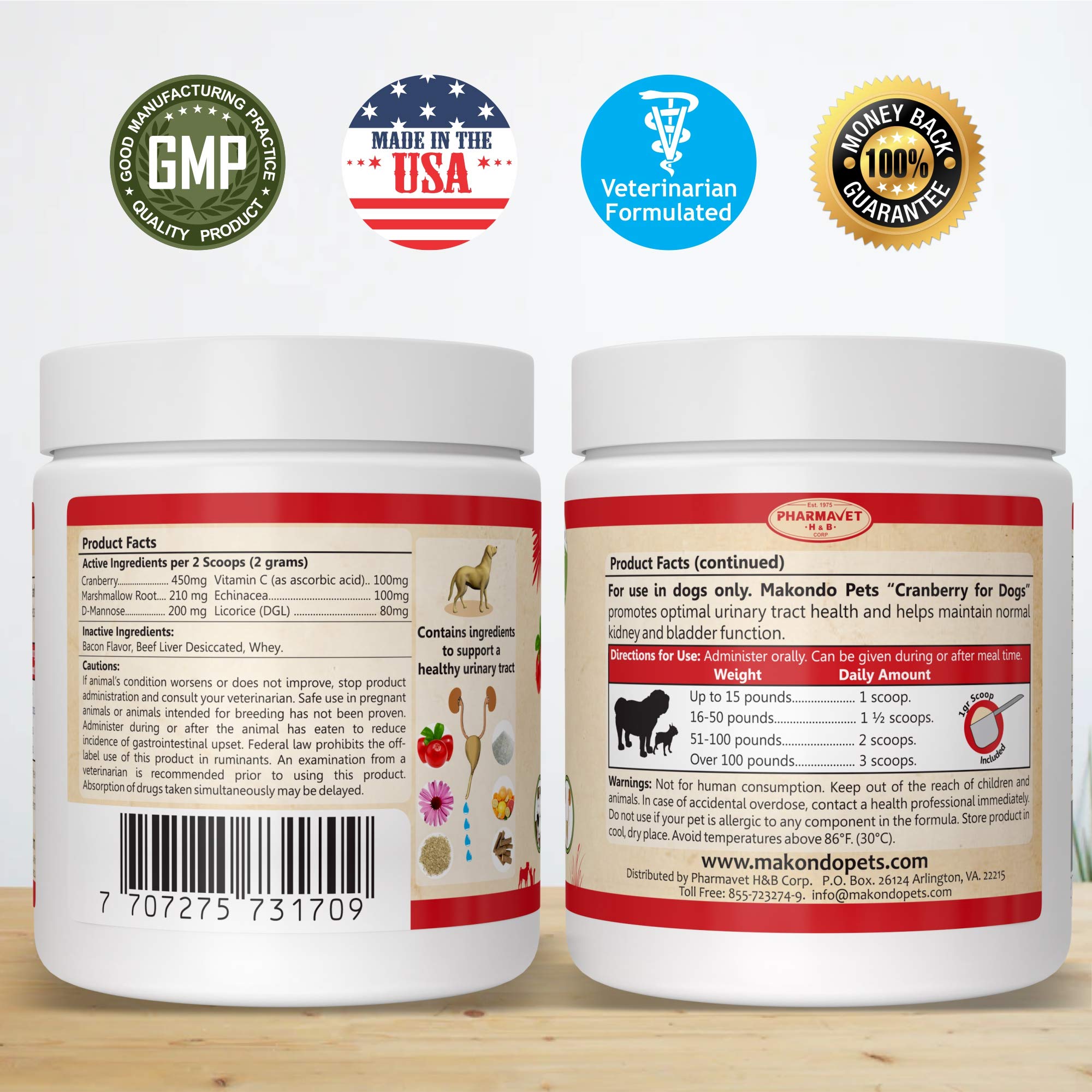 Natural Dog Cranberry Supplement Powder - UTI Treatment & Kidney Support for Dogs | Same as Cranberry Pills | Supports Urinary Tract & Bladder Health | Ideal for Puppy Supplies & Senior Dog Incontinence Care