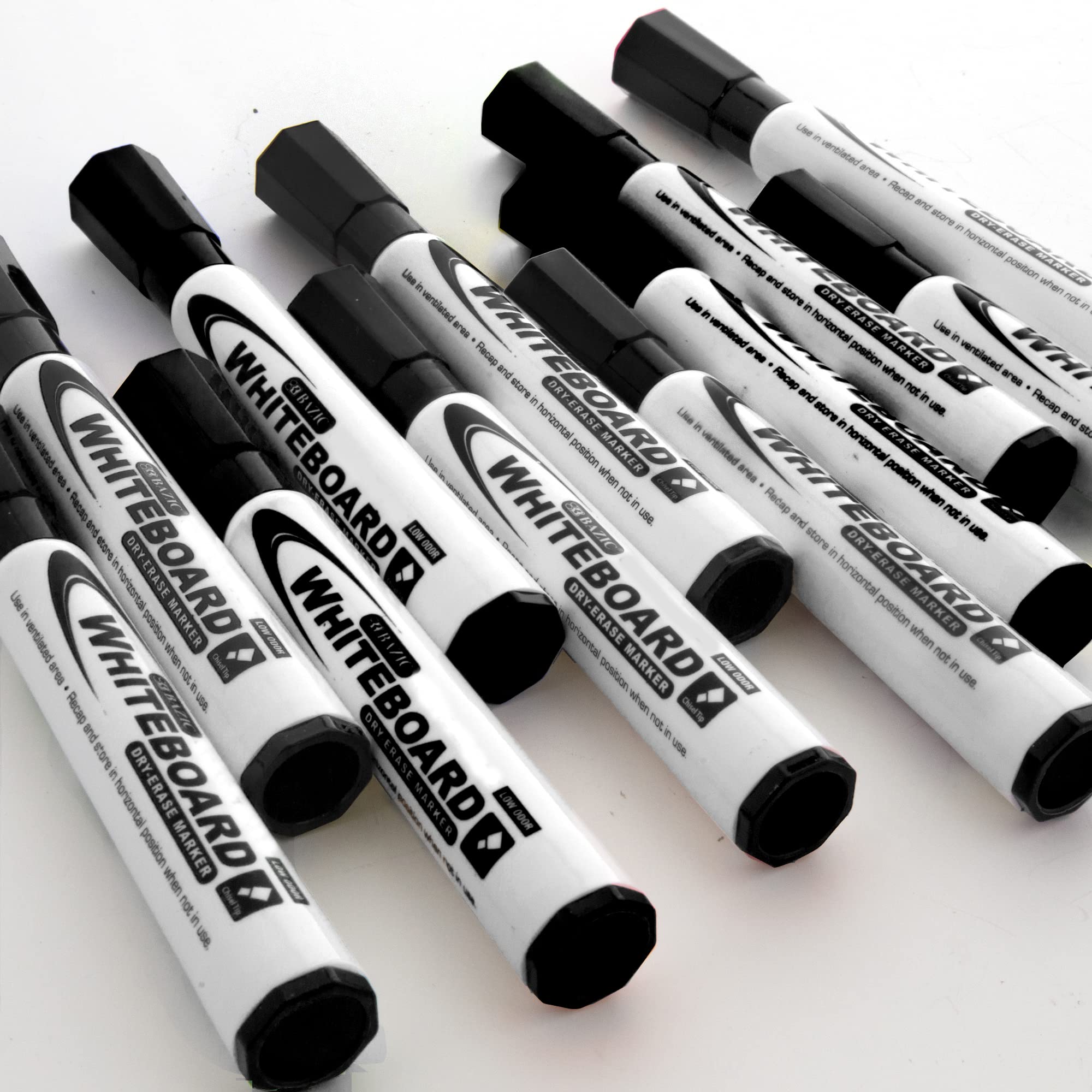 BAZIC Black Dry Erase Markers with Chisel Tip - Low Odor Whiteboard Pens (3-Pack, 144-Packs Total) - Ideal for Office, Classroom & Home Whiteboards