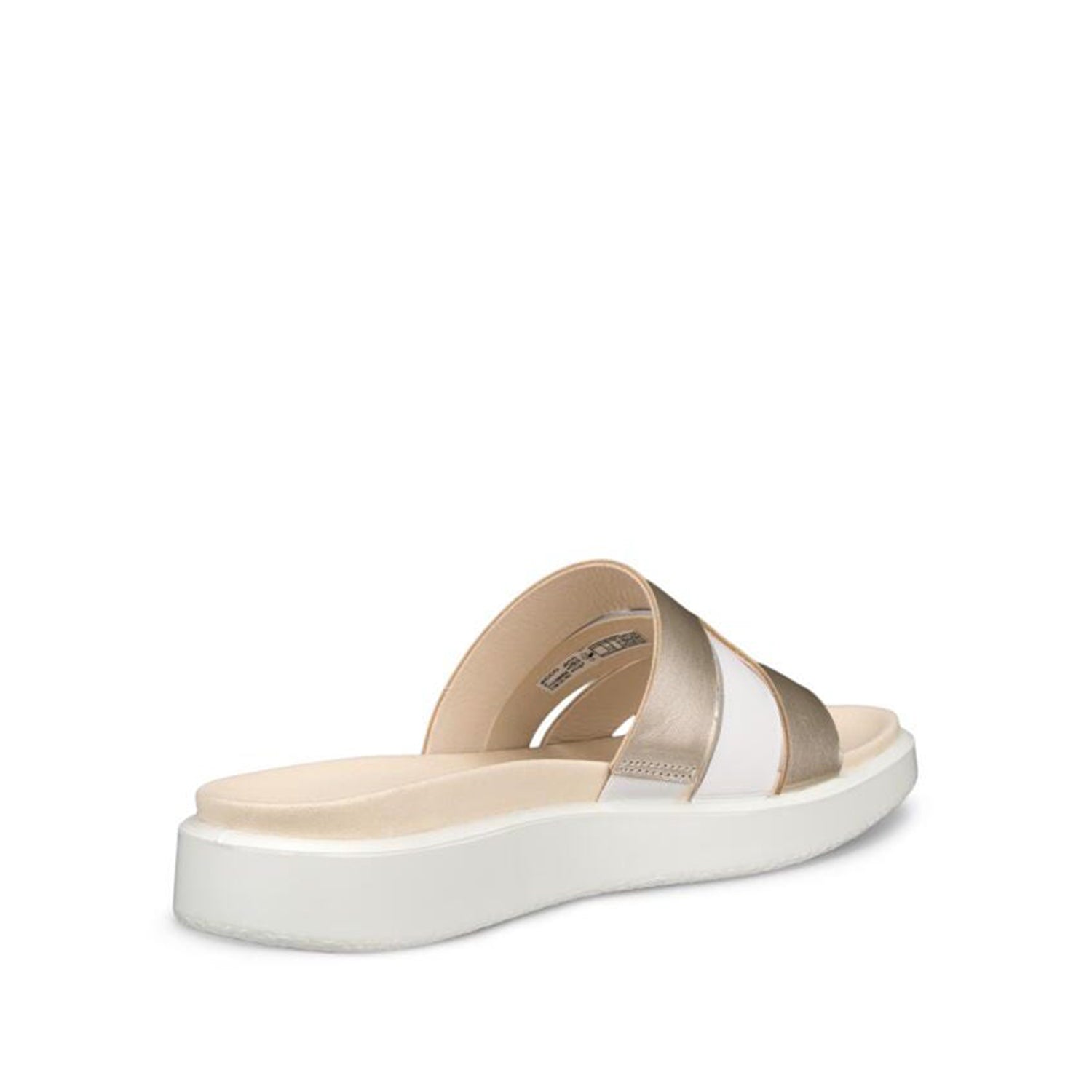 ECCO Women's Flowt Slide Sandals - White & Pure Gold | Comfortable Summer Slides for Beach, Pool & Casual Wear