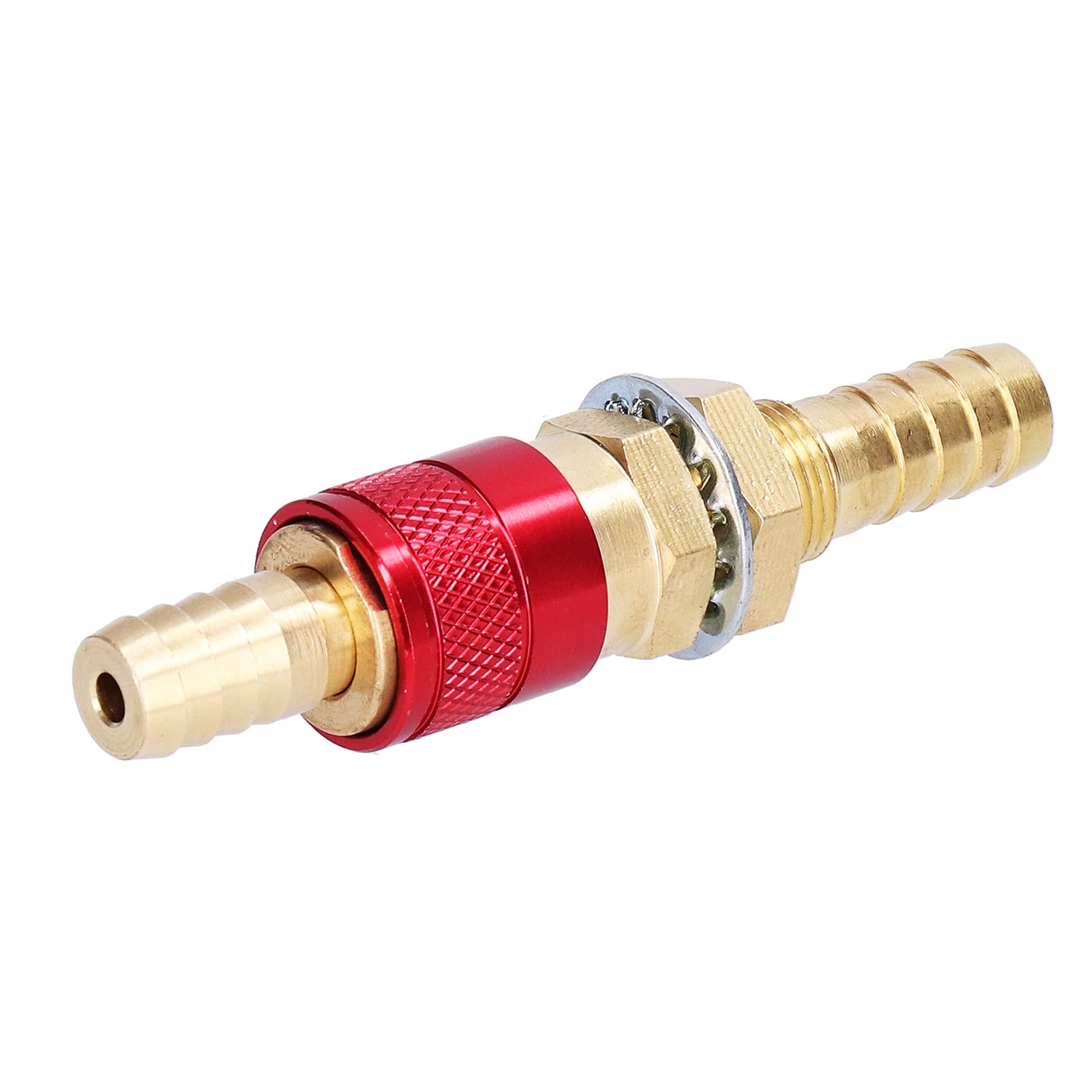 Brass M10 Quick Hose Connector for Torch Welding - Red
