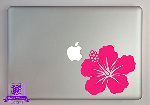 Hawaiian Flower Vinyl Decal Sticker - 4 Inch Hot Pink - Waterproof Car, Truck, Window, Laptop, Phone Decoration - Perfect for Beach Themed Vehicles, Summer Accessories & Tropical Room Decor