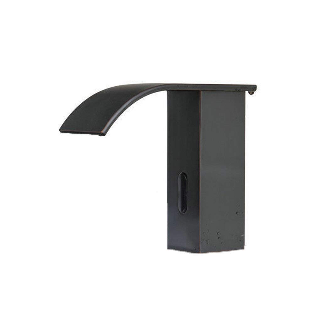 OUBONI Black Automatic Sensor Faucet - Hands-Free Infrared Touchless Bathroom Sink Faucet with Hot & Cold Water Mixer - Perfect for Modern Homes, Public Restrooms & Water-Saving Solutions