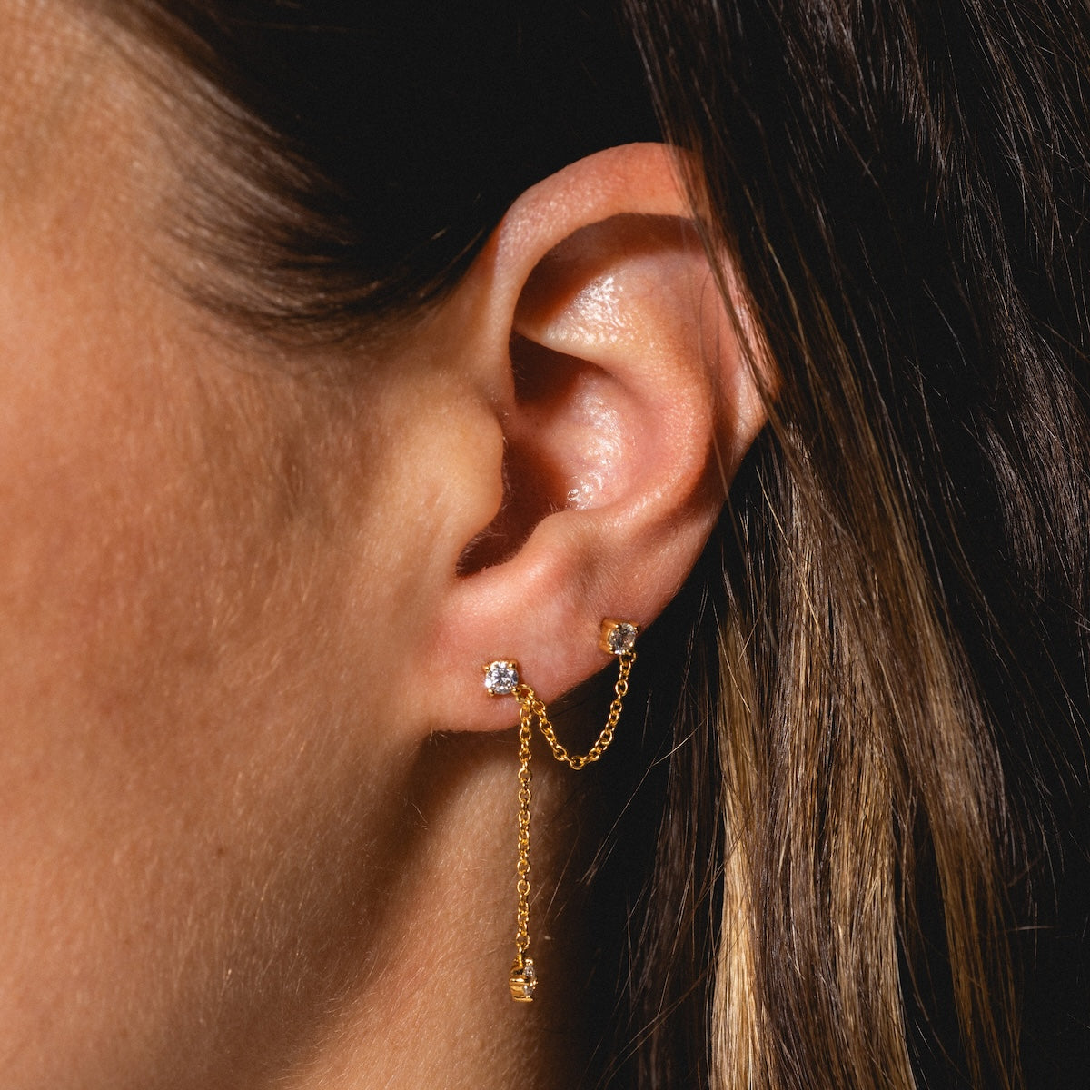 Stunning Double Piercing Earrings for Women - Trendy Hoop & Stud Earring Set - Perfect for Parties, Date Nights & Everyday Wear