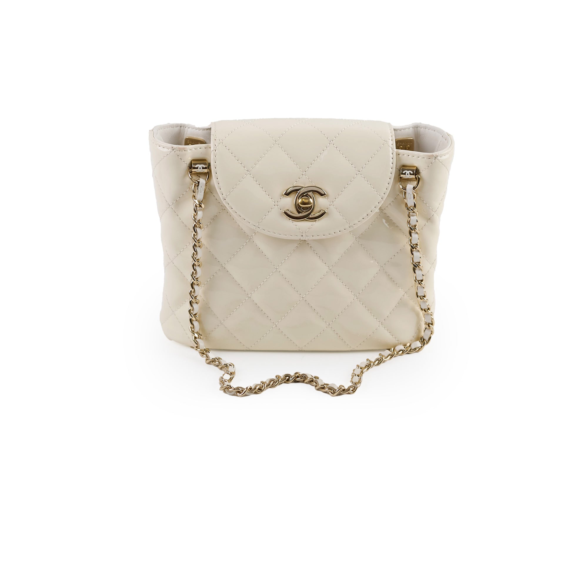 Chanel Mini Patent Leather Shoulder Bag - White Luxury Crossbody Purse for Women | Perfect for Parties, Dates & Everyday Use