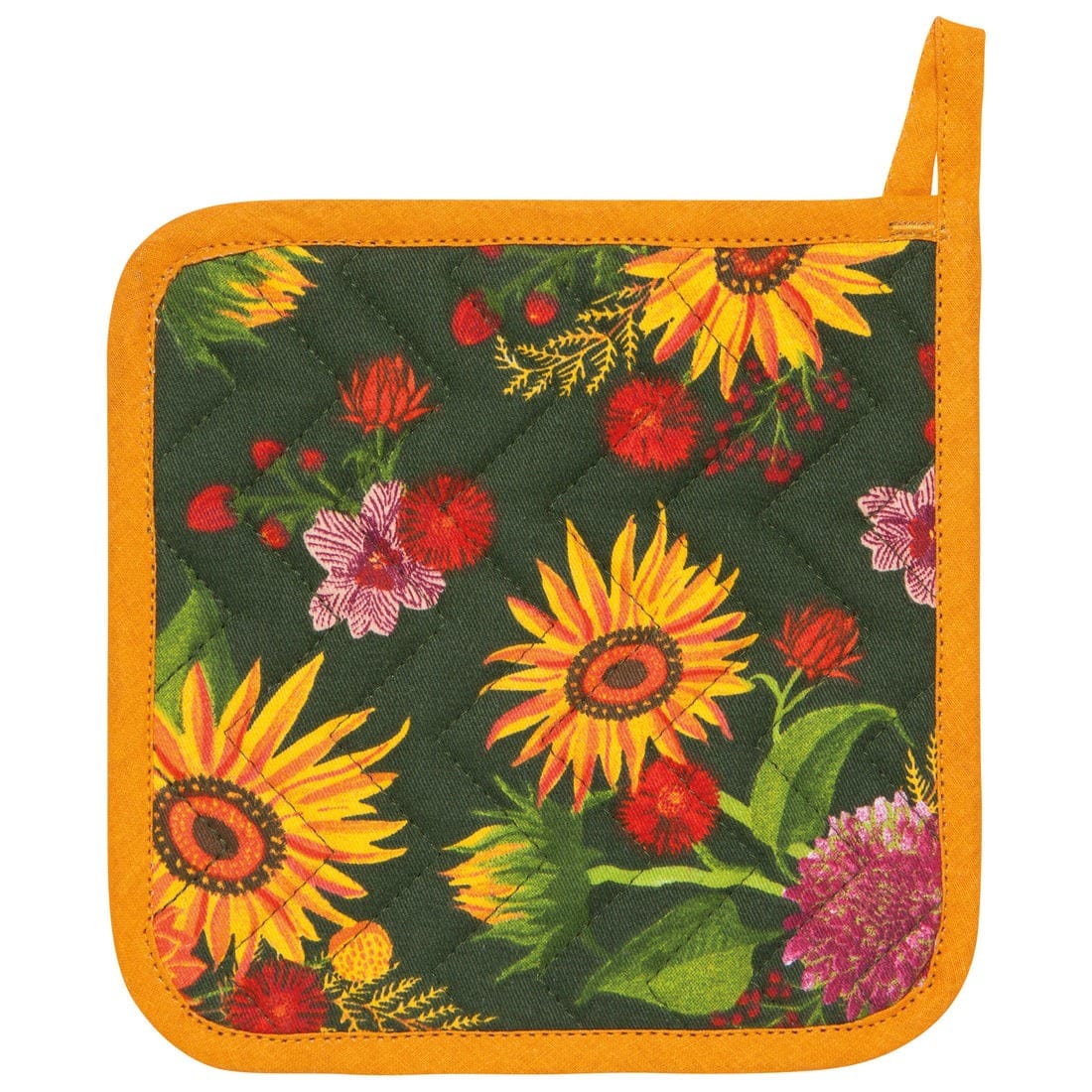 Now Designs Sunflower Splendor Chef Potholder - Heat Resistant Kitchen Oven Mitt for Cooking, Baking & Grilling - Perfect for Home & Restaurant Use