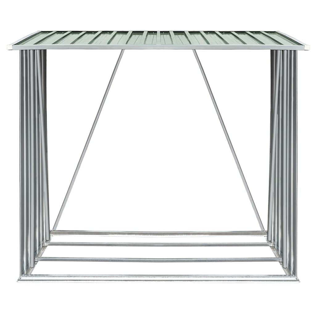 vidaXL Galvanized Steel Firewood Storage Shed - 64.2