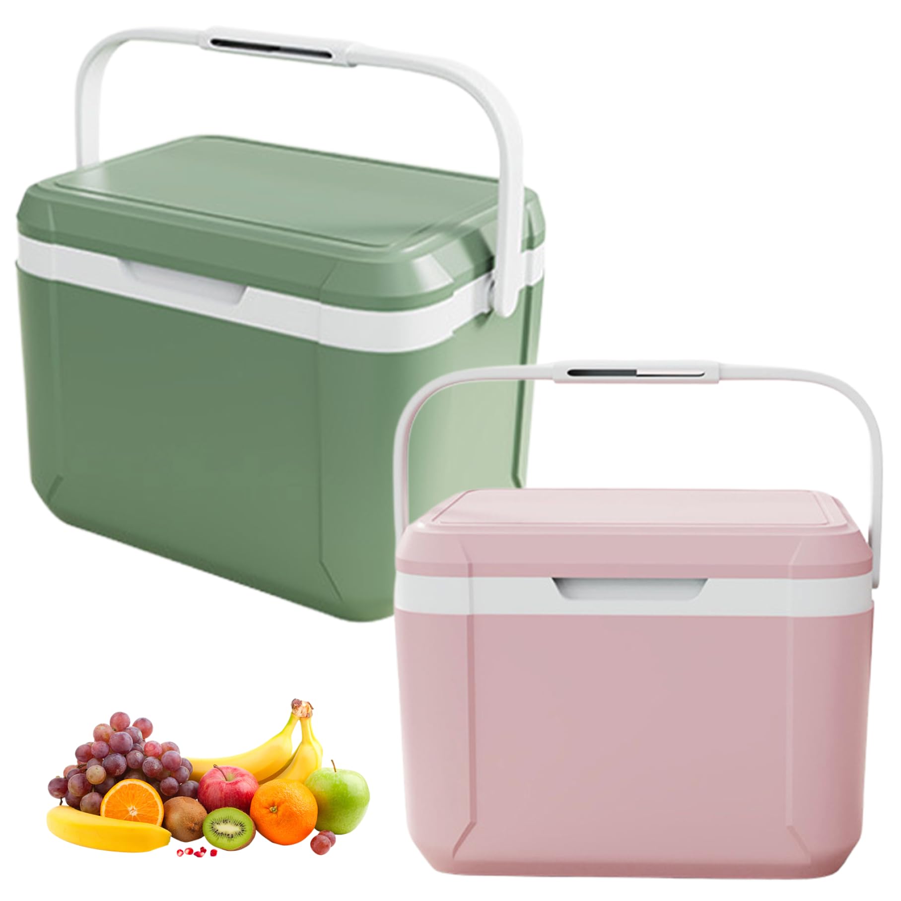 5L Insulated Hard Cooler with 6 Ice Packs - Heavy Duty Portable PU Cooler Box with Handle for Drinks, Food & Sports Supplies (Green) - Perfect for Picnics, Camping, Beach Trips & Outdoor Adventures