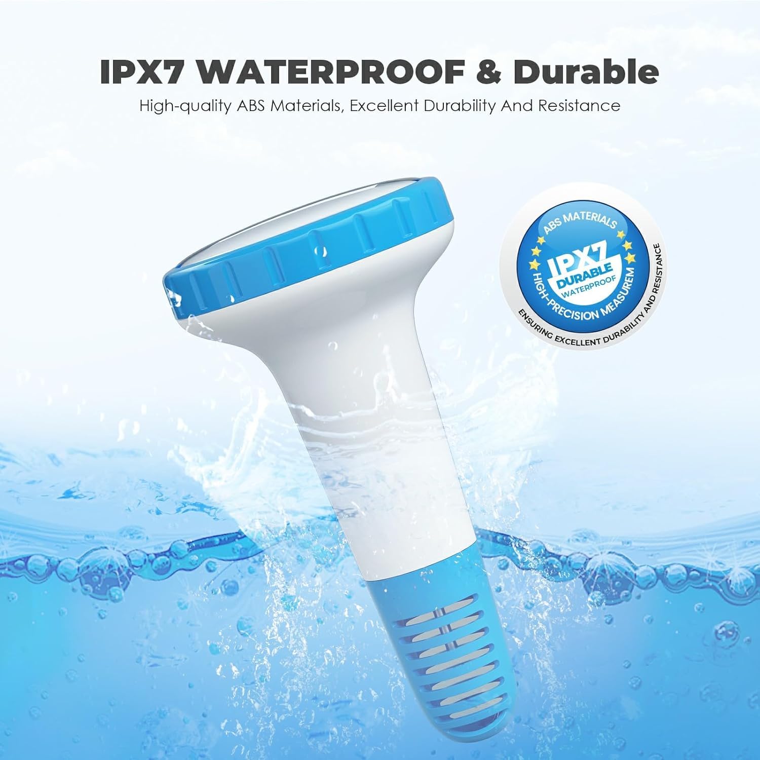 Large Floating Pool Thermometer with Easy-Read Display and String for Accurate Water Temperature Monitoring in Outdoor and Indoor Swimming Pools, Spas, and Hot Tubs