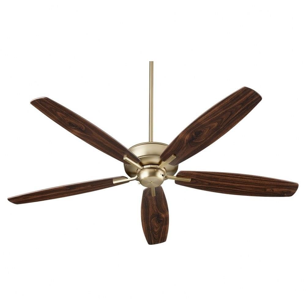Quorum 7060-80 60-Inch Transitional Ceiling Fan with Brass Antique Finish - Breeze 60 Collection - Perfect for Living Room, Bedroom, or Patio Cooling