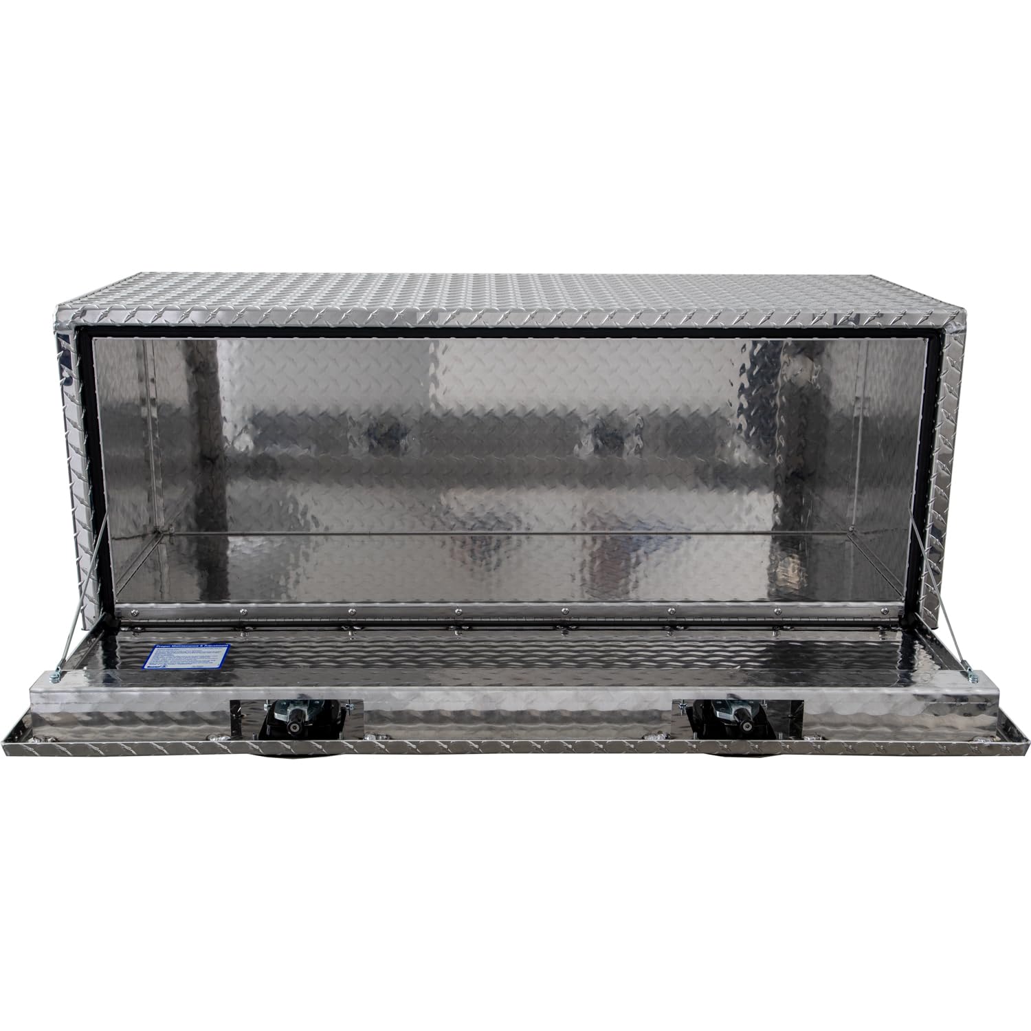 Diamond Tread Aluminum Underbody Truck Tool Box with Compression Latch - 18x18x48 Inch Heavy Duty Storage & Organization | Made in USA | Perfect for Construction, Landscaping & Fleet Maintenance