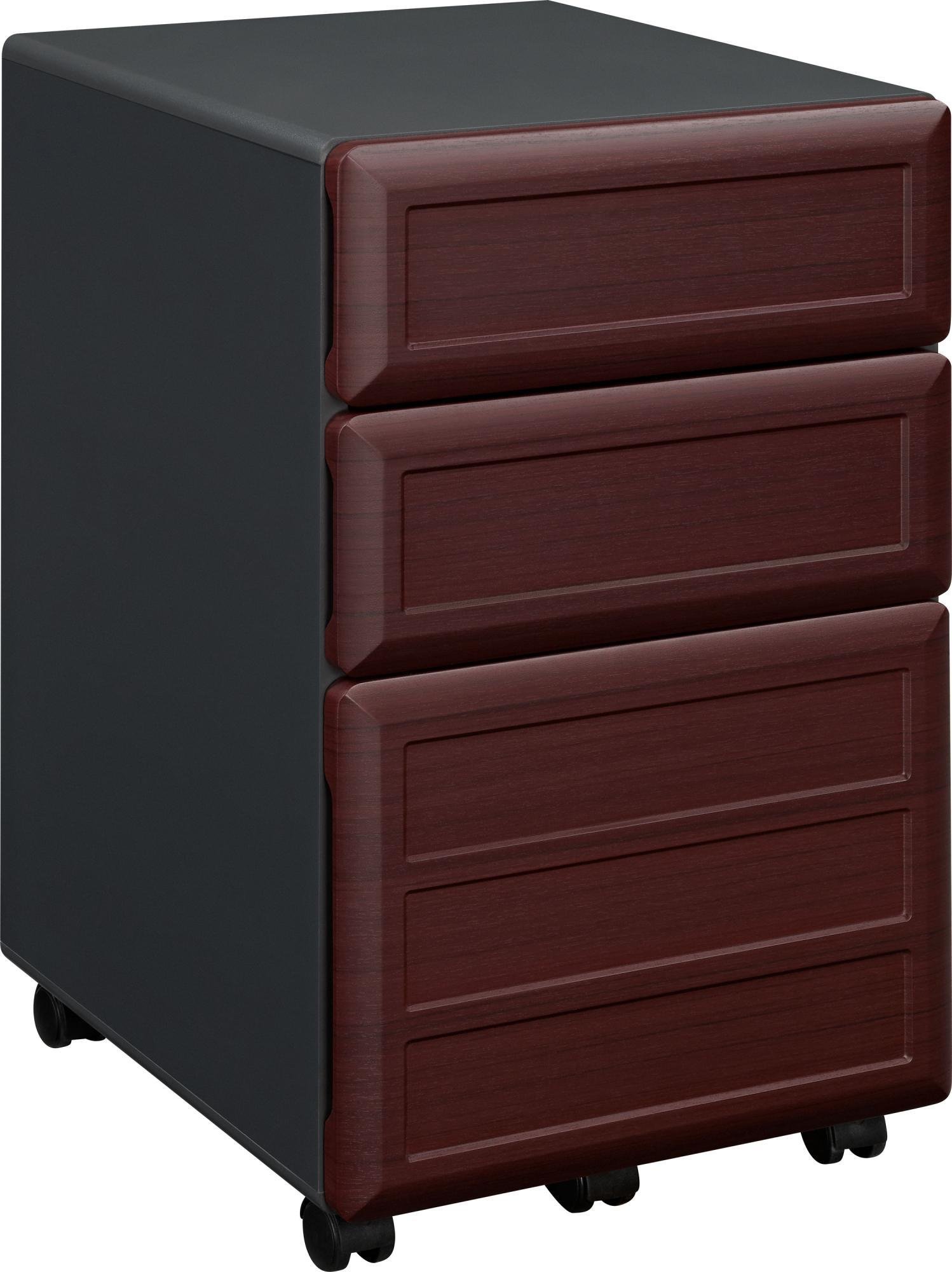 Ameriwood Home Pursuit Mobile File Cabinet - Cherry Finish, 2-Drawer Rolling File Cabinet with Lock, Office Storage Solution for Home & Business Organization