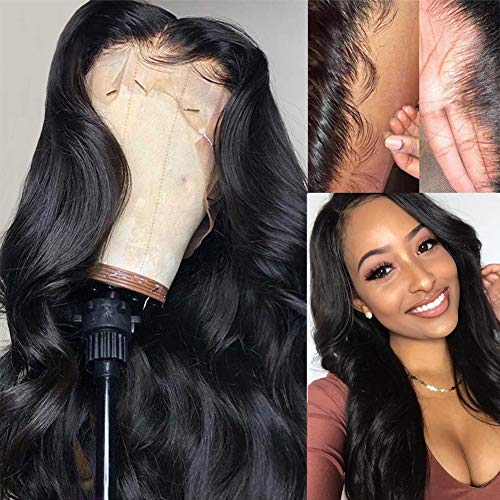 HD Lace Front Wigs Human Hair Pre Plucked Brazilian Body Wave Wig for Black Women - 150% Density 18 Inch Natural Looking Hairpiece for Daily Wear & Special Occasions