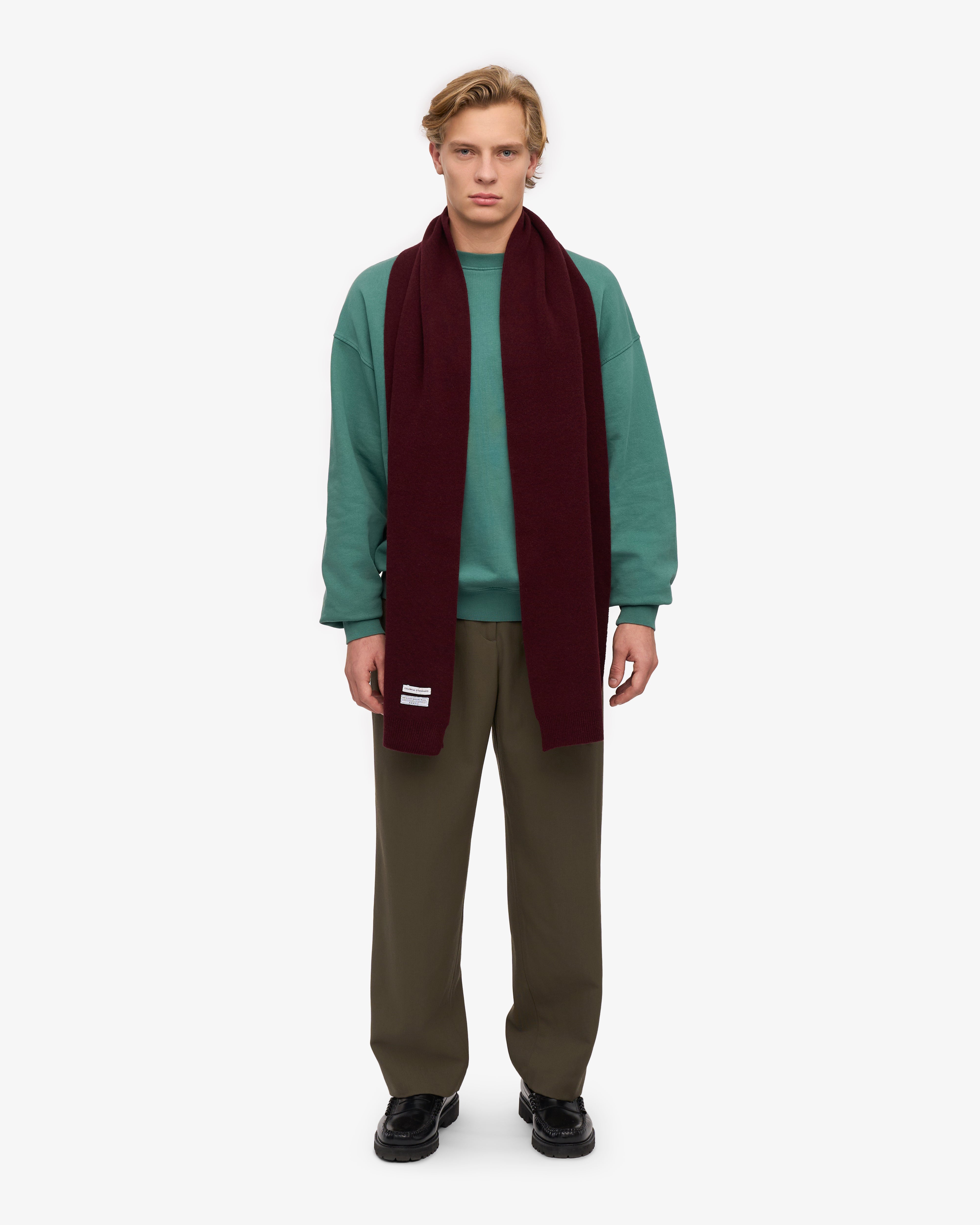 Premium Merino Wool Scarf for Women & Men - Soft Warm Winter Accessory in Oxblood Red - Perfect for Cold Weather, Outdoor Activities & Fashion Styling