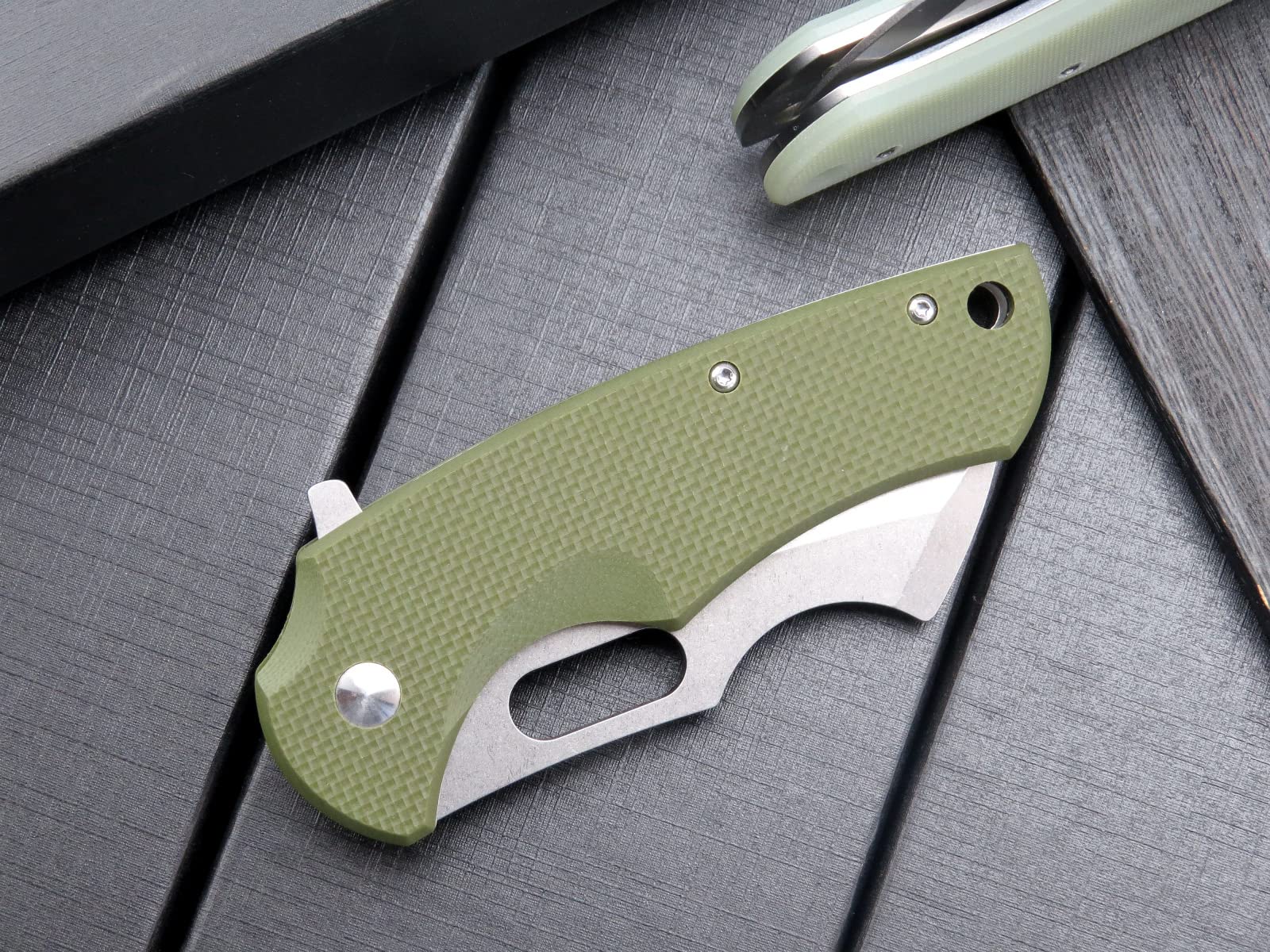 Eafengrow D2 Steel Folding Pocket Knife with G10 Handle - Compact Camping Knife for Outdoor Survival, Hiking & Everyday Carry (EF13-Army Green) | Perfect for Bushcraft, Hunting & Emergency Preparedness
