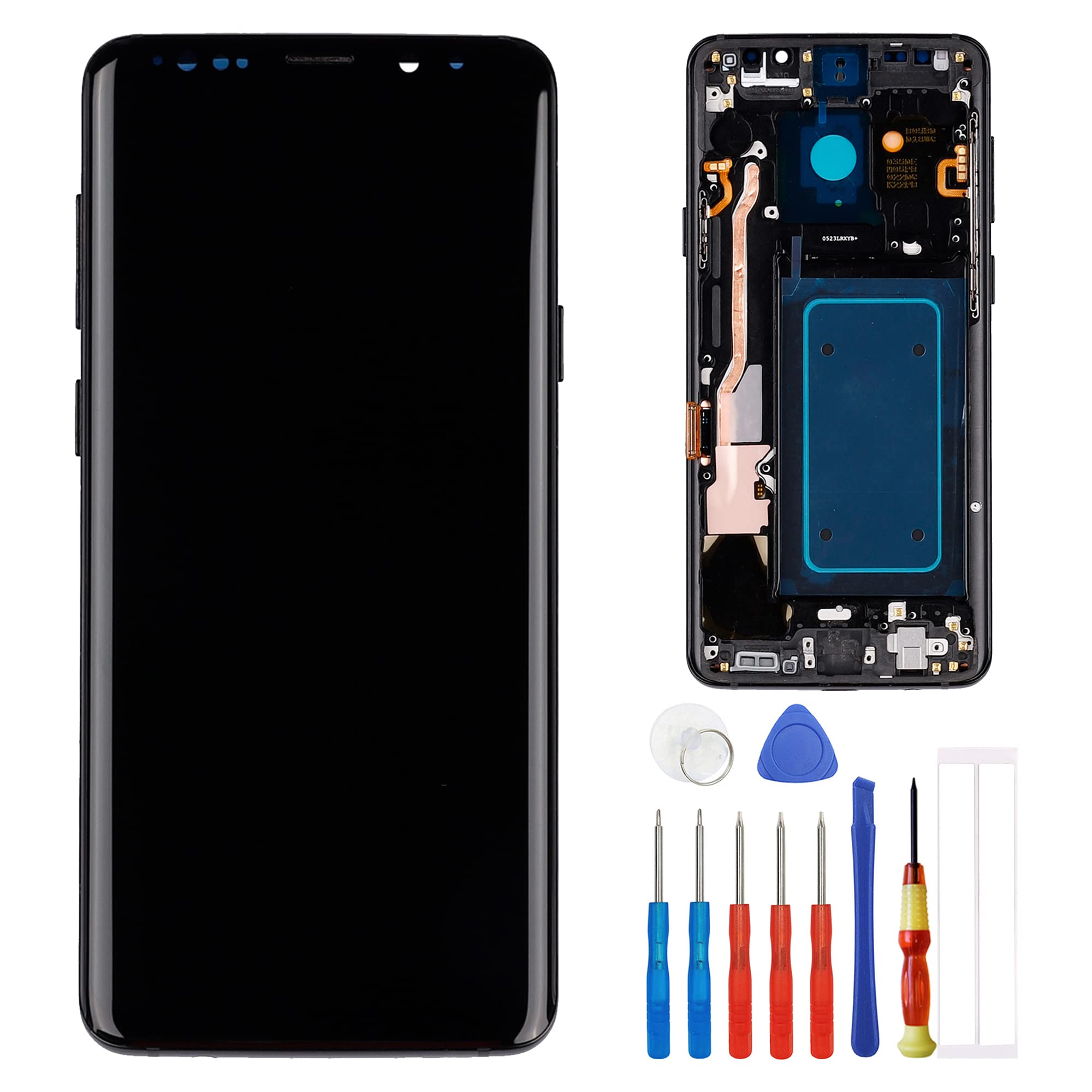 AMOLED Display Screen Replacement for Samsung Galaxy S9 Plus S9+ G965U G965W - 6.2 Inch LCD Touch Screen Assembly with Repair Tools - Perfect for DIY Phone Screen Fixes & Display Upgrades